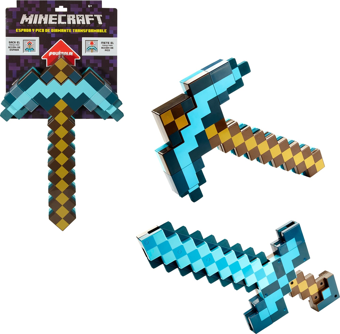 Mattel Minecraft Sword & Pickaxe Set for Kids | Dual-Action Wearable Role-Play Tool