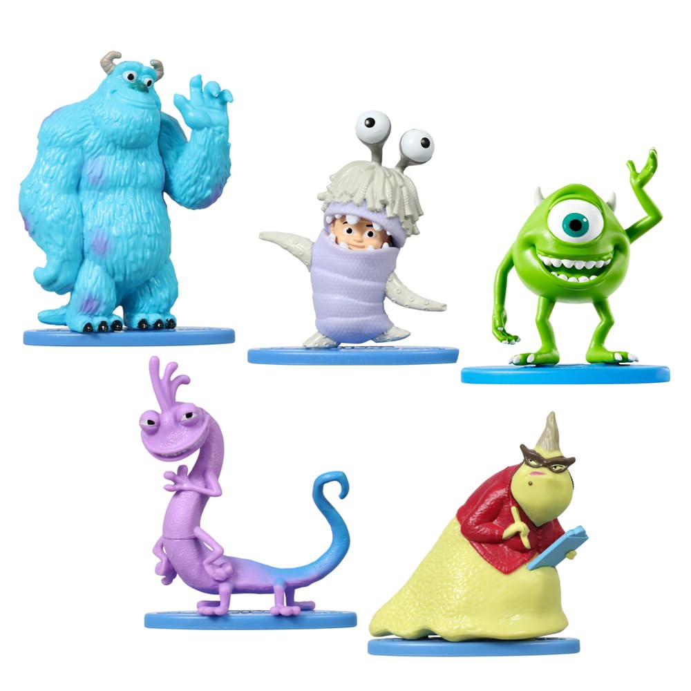 Mattel Monsters, Inc Figure Set – Sulley, Mike, Boo, Randall & Roz with Bases