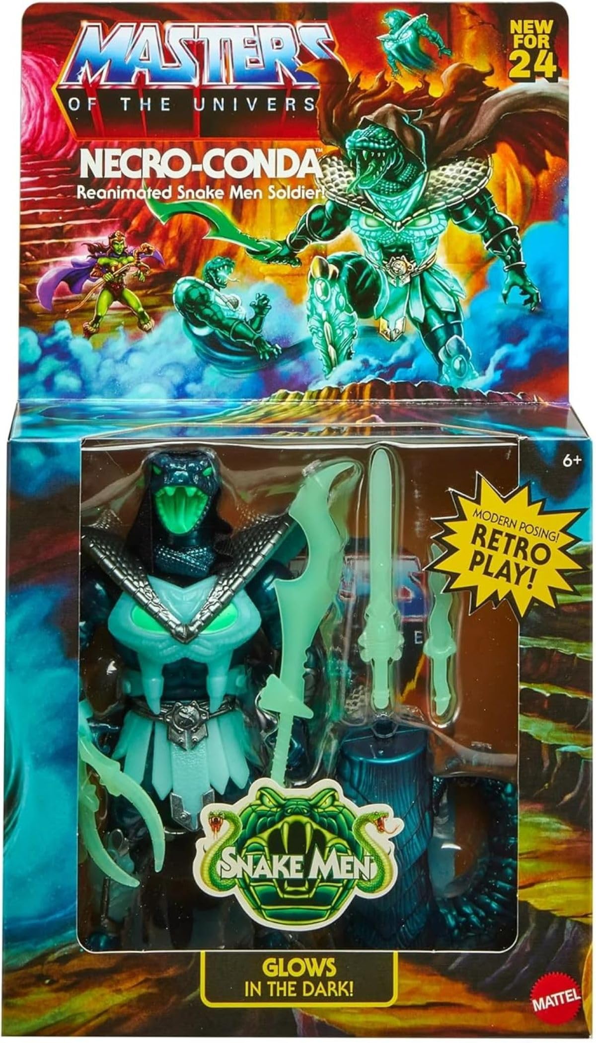 Mattel MOTU Origins Necro-Conda Deluxe Snake Men Soldier Glow-in-the-Dark
