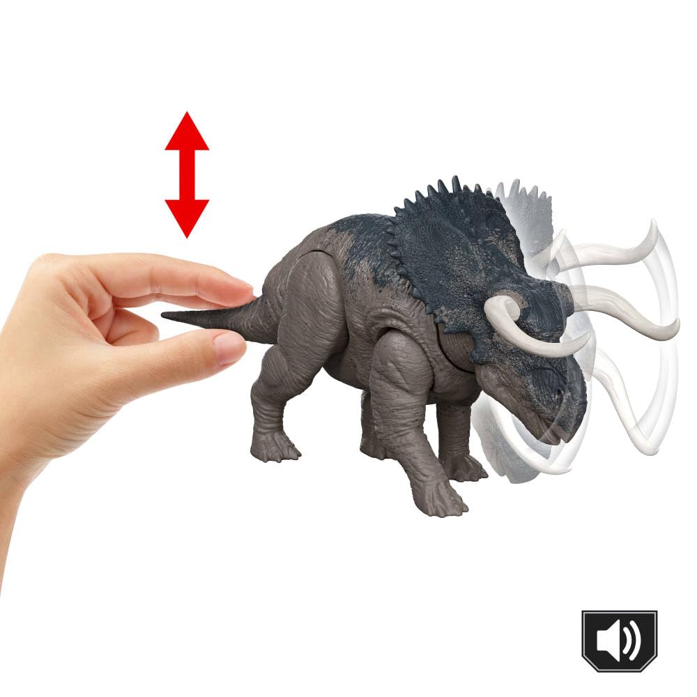 Mattel Jurassic World Rebirth Nasutoceratops – Tail Attack Action