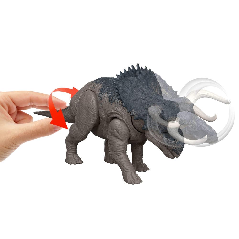 Mattel Jurassic World Rebirth Nasutoceratops – Tail Attack Action