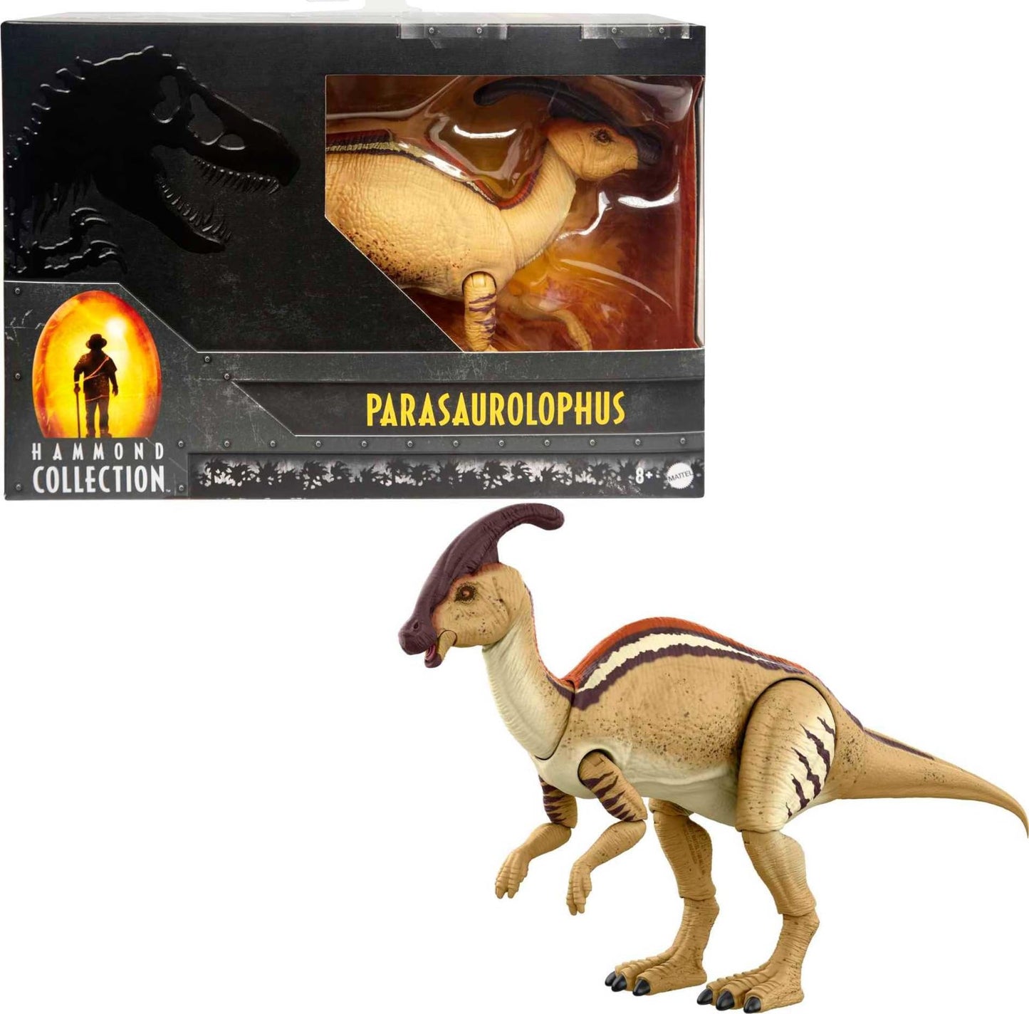 Mattel Jurassic World Hammond Collection Parasaurolophus Figure – 12” Dino Toy, 20 Articulations