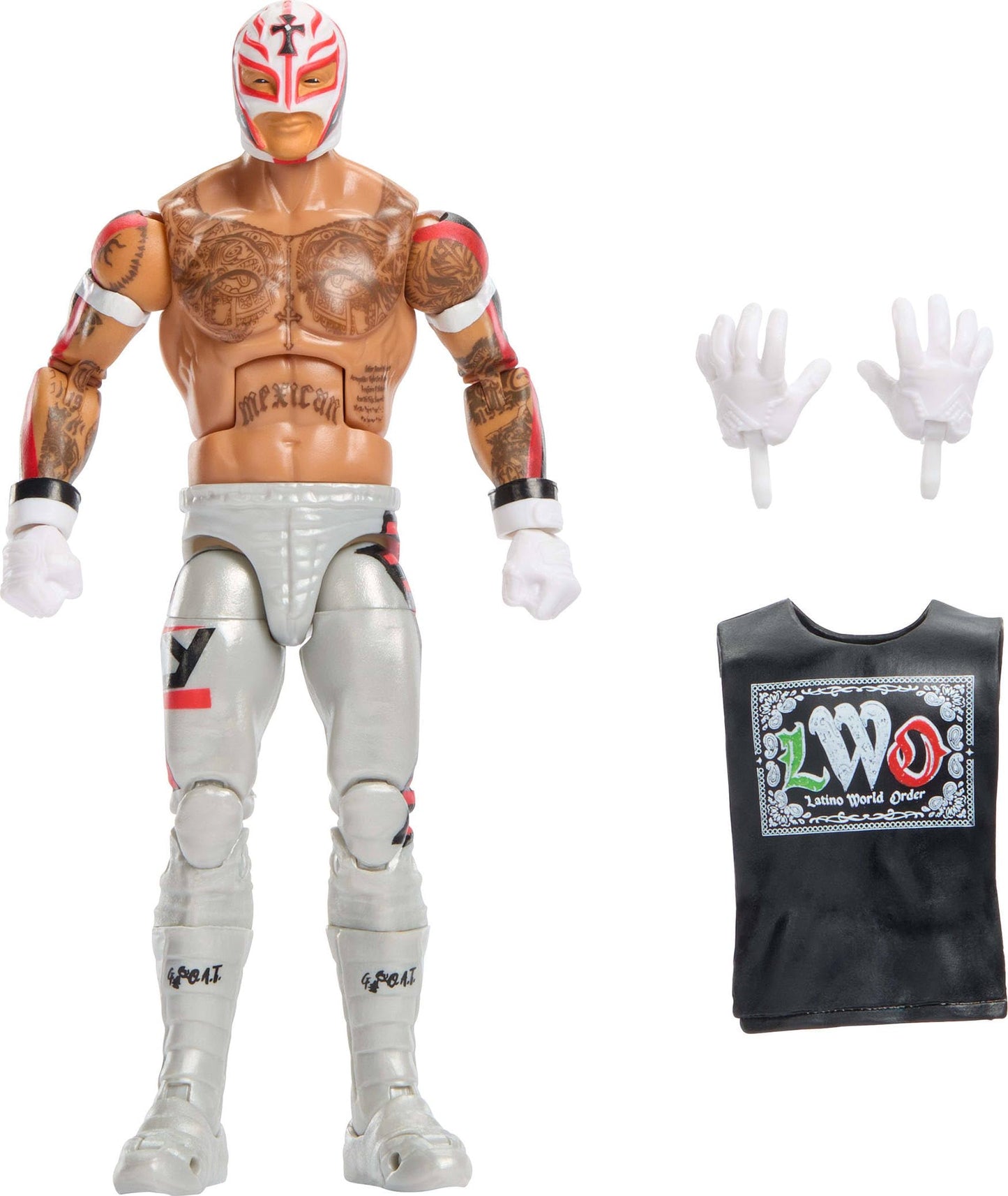Mattel WWE Elite Rey Mysterio Figure Series #125 – 6-Inch, 25 Points of Articulation, Swappable Hands & Accessories