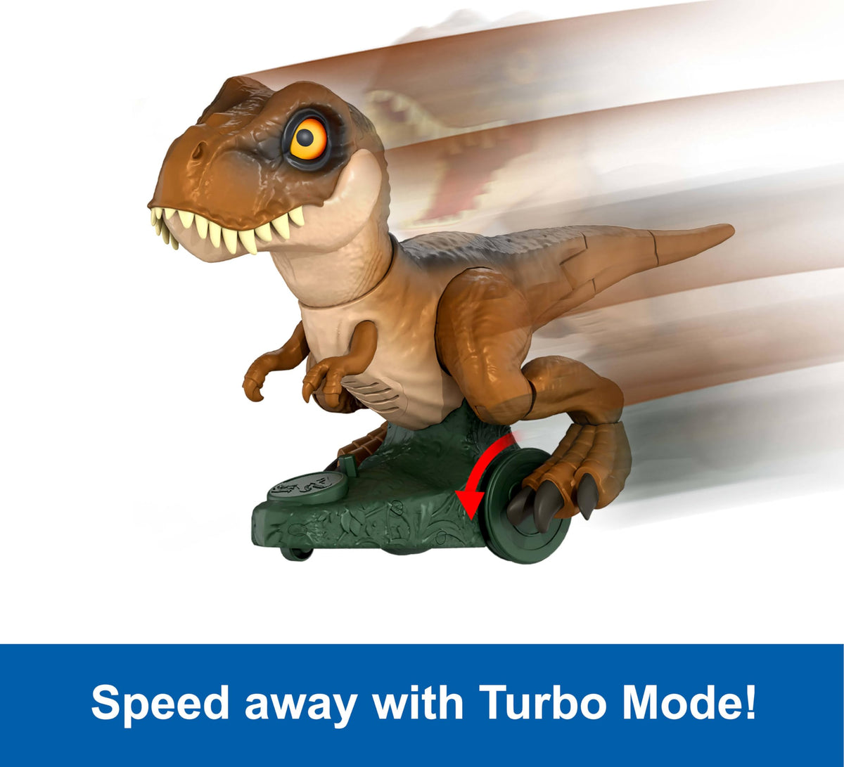 Mattel Jurassic World Roarin’ Frenzy T Rex RC Toy — 16-Inch Remote-Control Dinosaur with Turbo & Frenzy Modes