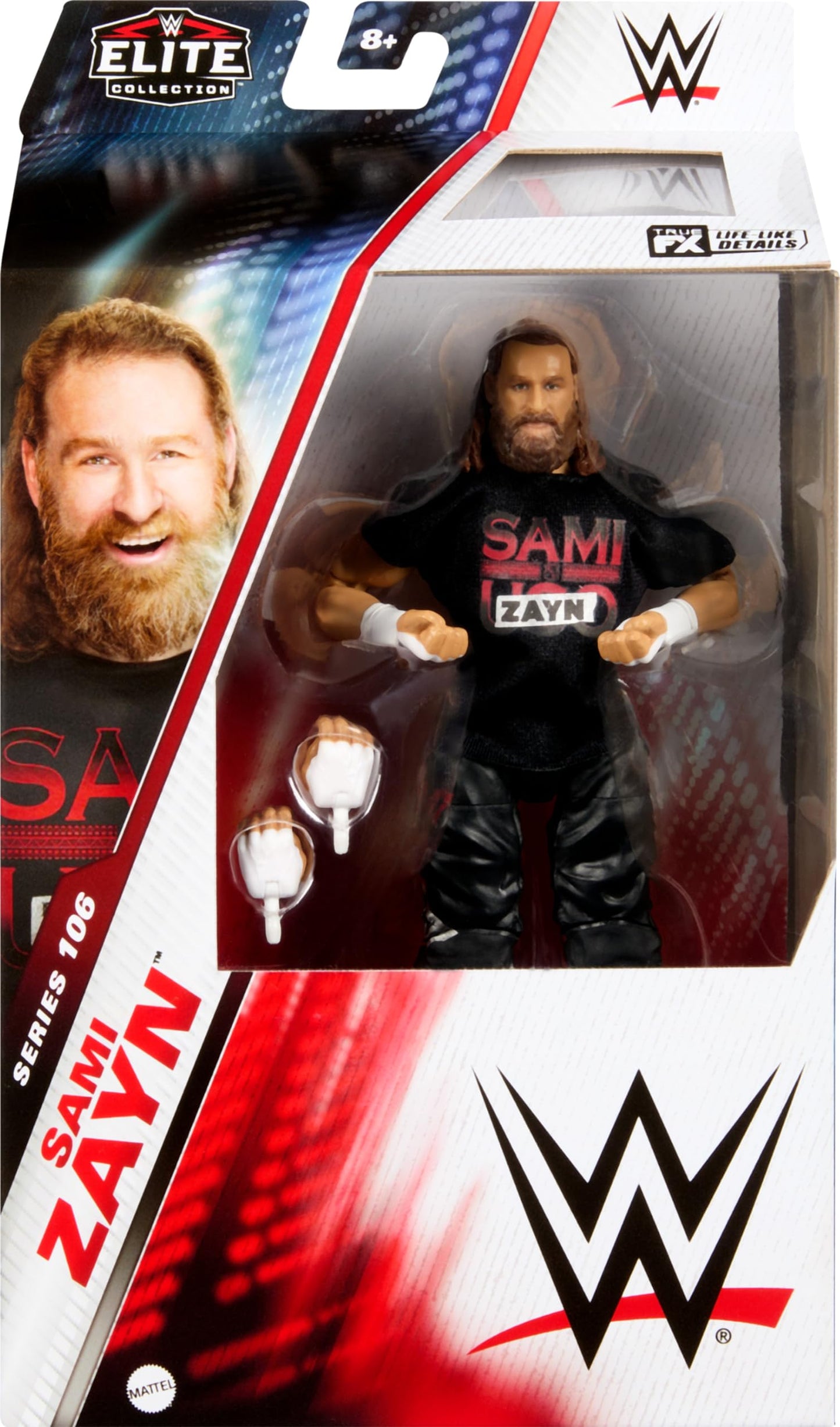 Mattel WWE Elite Sami Zayn Series #106 6-Inch Action Figure – 25 Points of Articulation & Swappable Hands