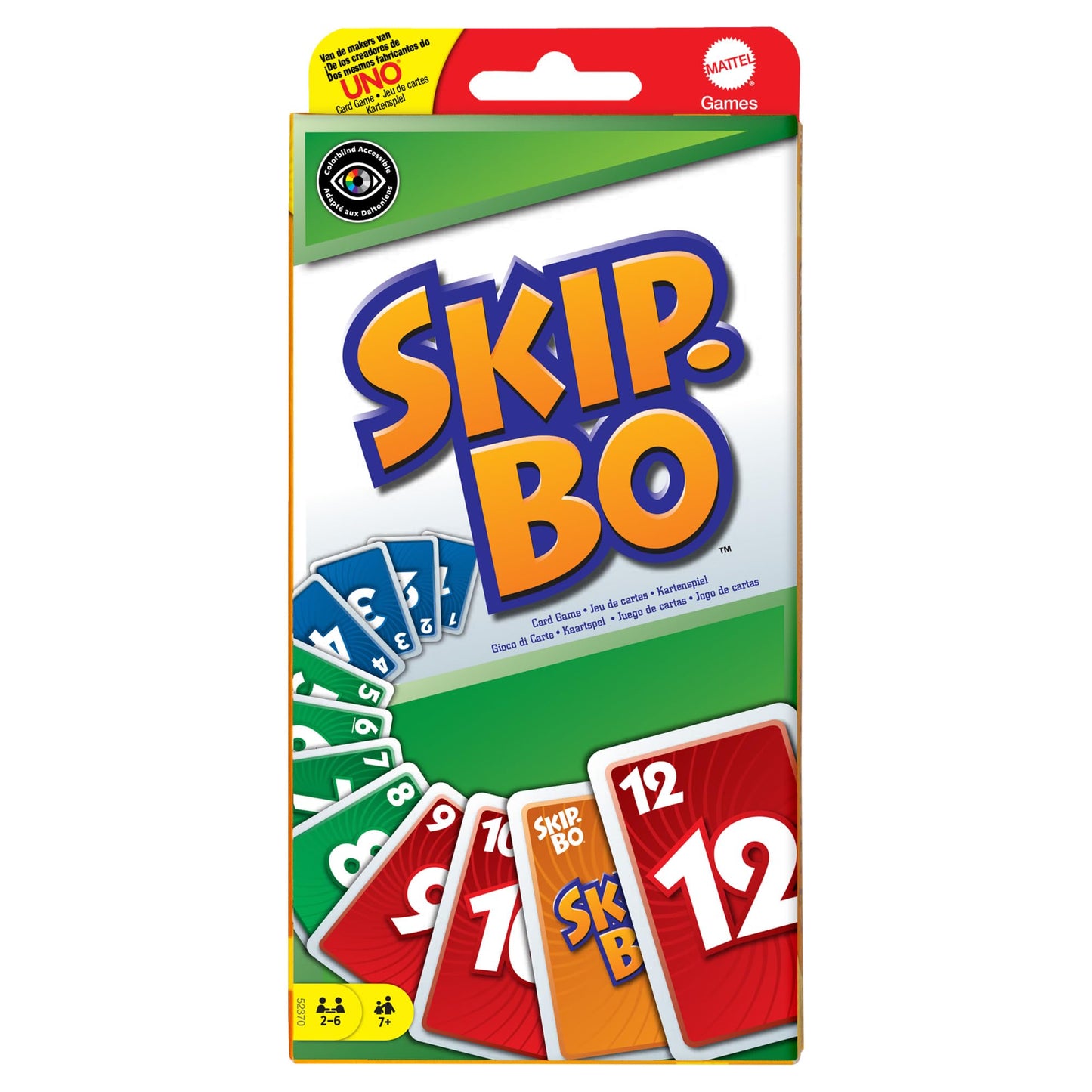 Skip-Bo Card Game by Mattel Games – Family Sequencing Card Game for Ages 7+ (162 Cards)
