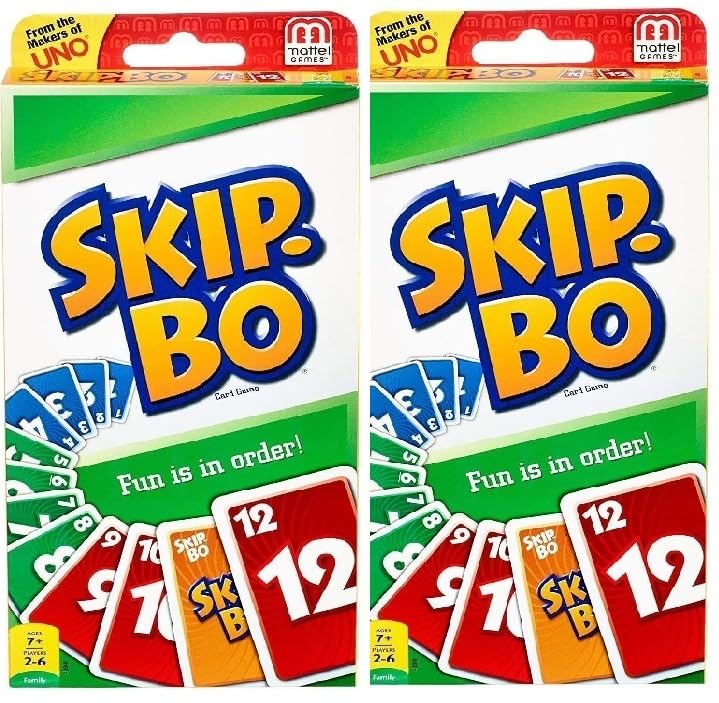 Mattel Skip-Bo Card Game Combo Pack (2) – Double the Family Fun