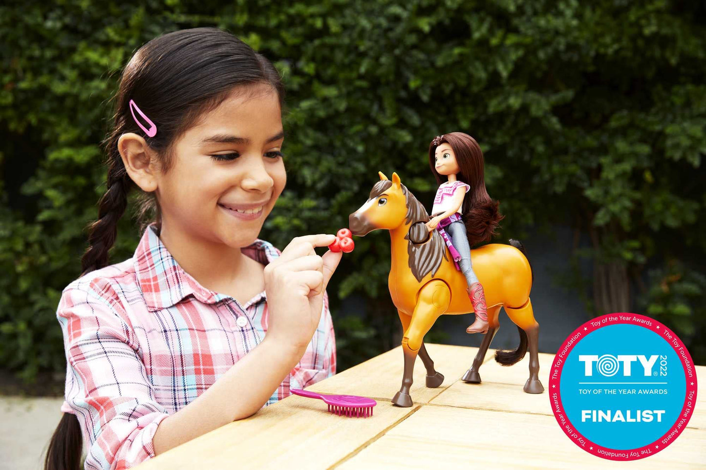 Mattel Spirit Untamed Lucky Doll & Spirit Horse Ride Together Playset – Jumps, Walks, Grooming Brush & Apples