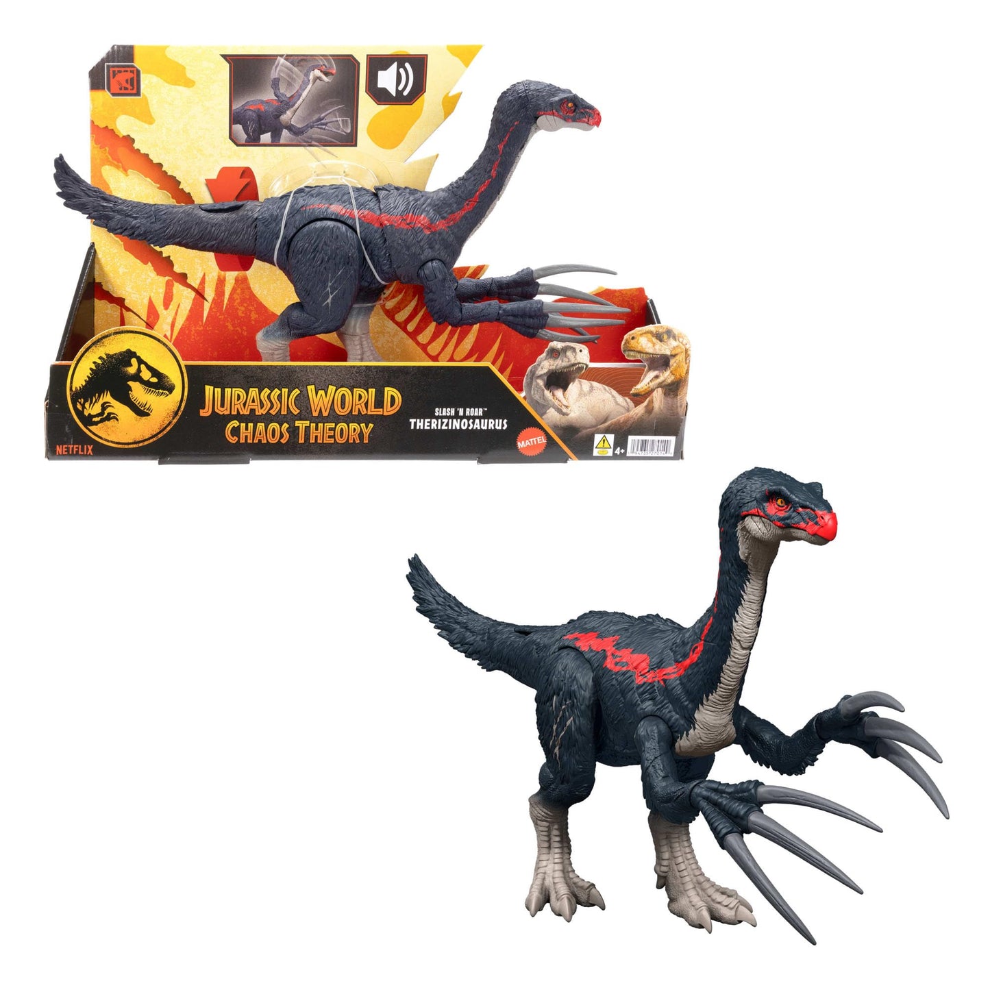 Mattel Jurassic World Chaos Theory Therizinosaurus Action Figure – Claw Attack & Roaring Jaw