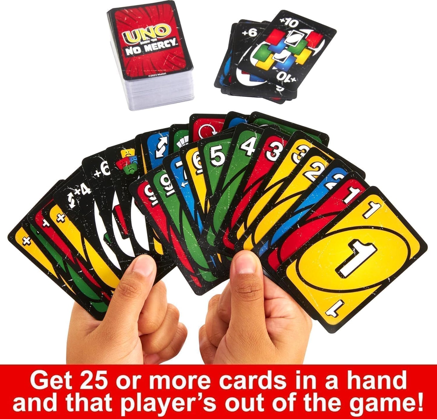 Mattel Uno No Mercy, Uno & Uno Flip Card Game Combo Pack – 3 Classic Party Games