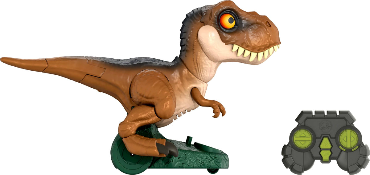 Mattel Jurassic World Roarin’ Frenzy T Rex RC Toy — 16-Inch Remote-Control Dinosaur with Turbo & Frenzy Modes