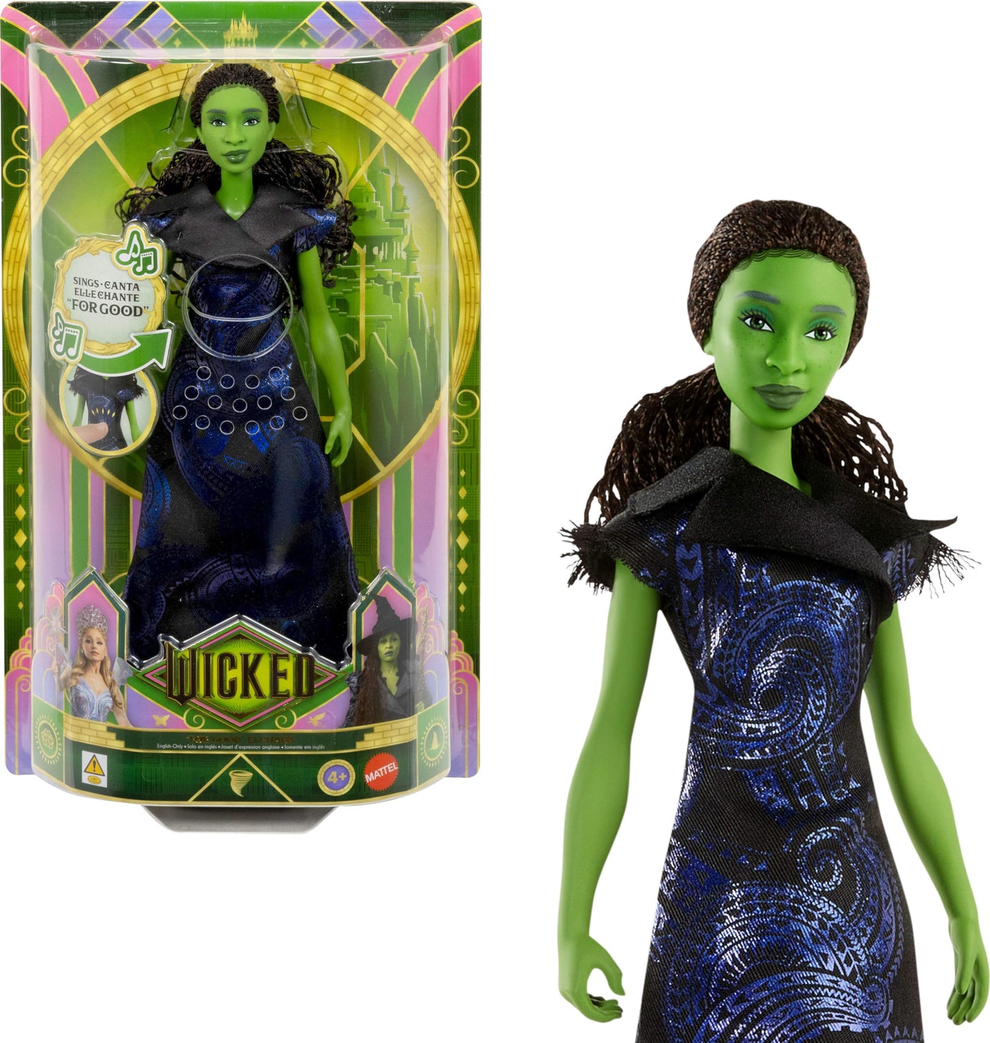 Mattel Universal Pictures Wicked: For Good Elphaba Singing Doll with Removable Outfit