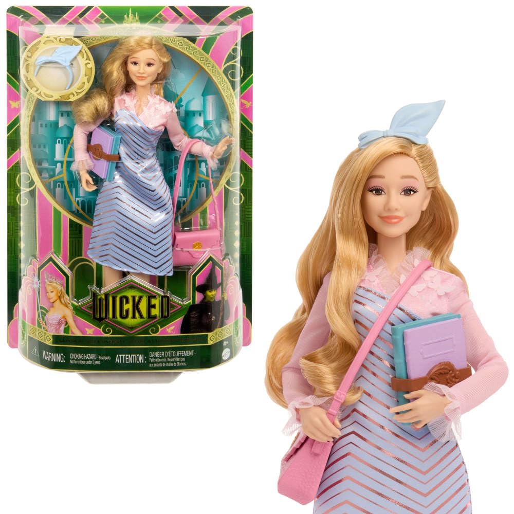 Mattel Wicked Glinda Fashion Doll – Universal, Removable Uniform & Accessories