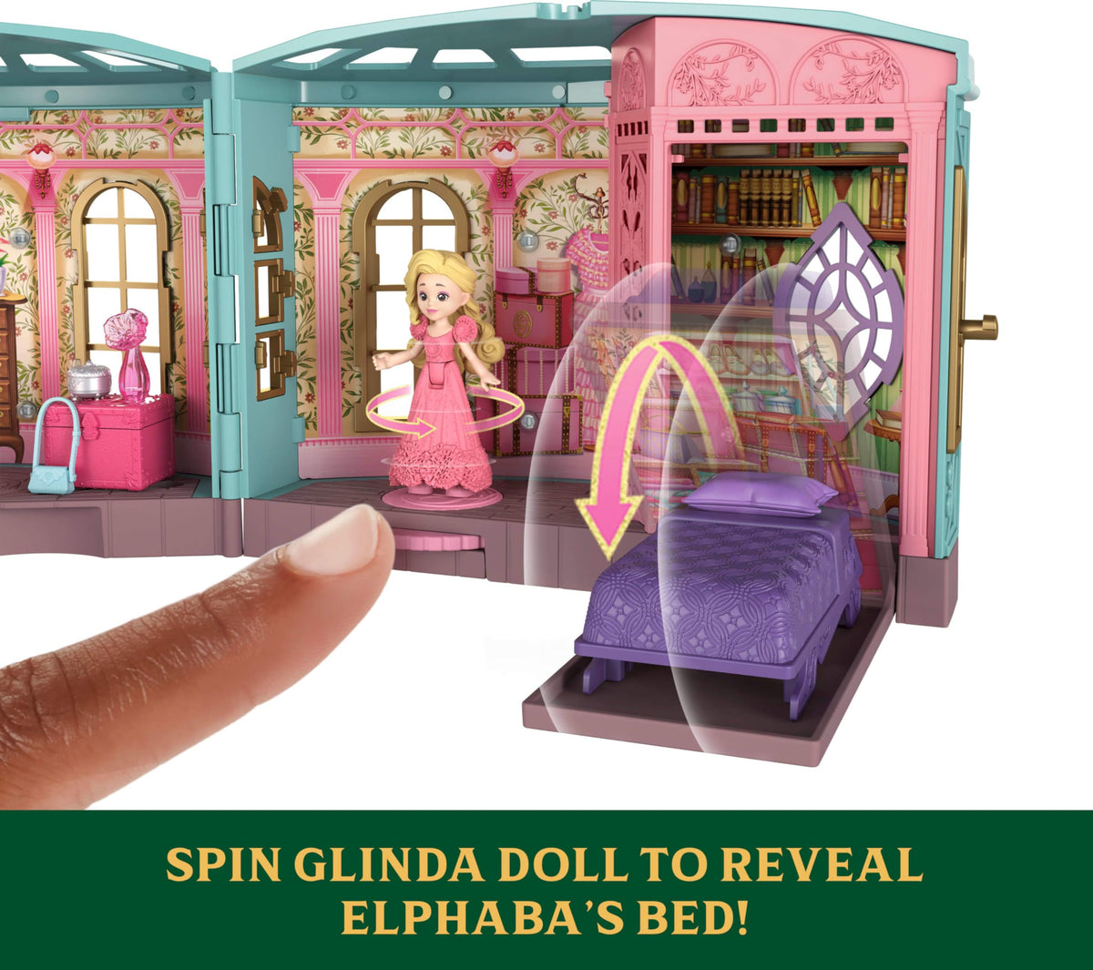 Mattel Wicked So Popular Dorm Playset – Glinda & Elphaba, 3 Play Spaces & 9 Accessories, Inspired by Universal Pictures’ Wicked