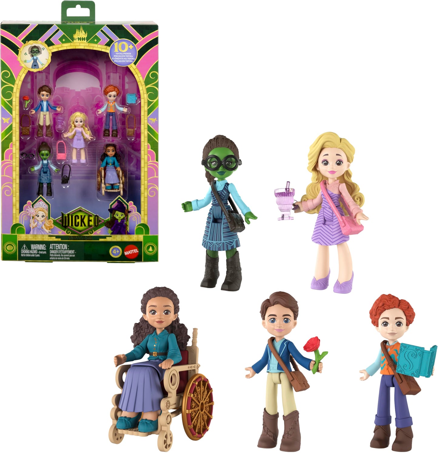 Mattel Wicked Students of Shiz Multipack — 5 Signature Dolls with 9 Storytelling Accessories