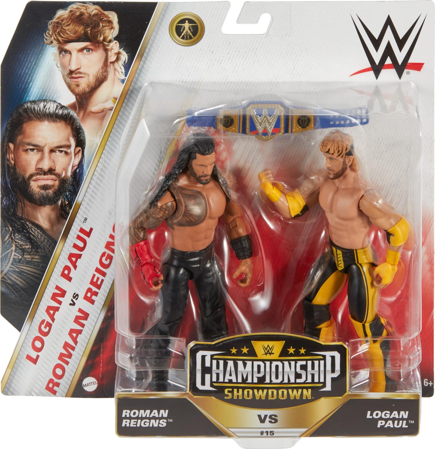 Mattel WWE Championship Showdown: Roman Reigns vs Logan Paul 2-Pack – 6-Inch Figures