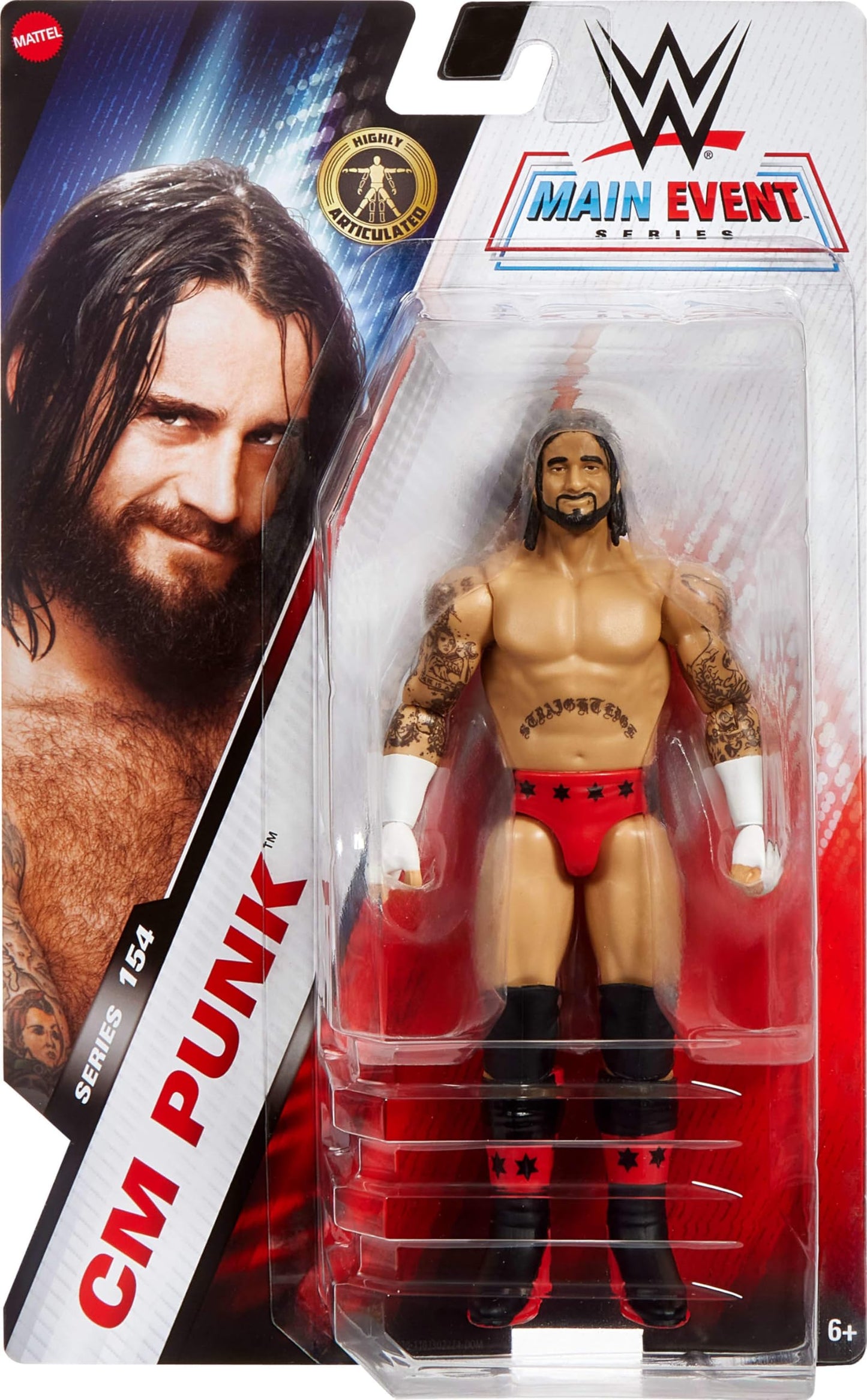 Mattel WWE Cm Punk Action Figure – Main Event Series #154, 6-Inch, 10-Point Articulation