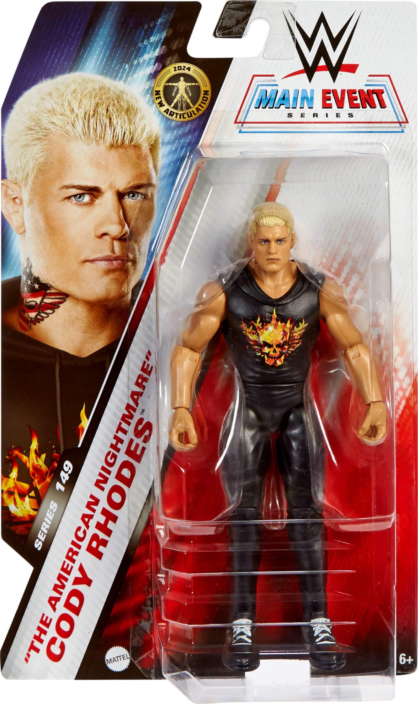 Mattel WWE Cody Rhodes 6-Inch Action Figure – 10 Points of Articulation & Life-Like Look