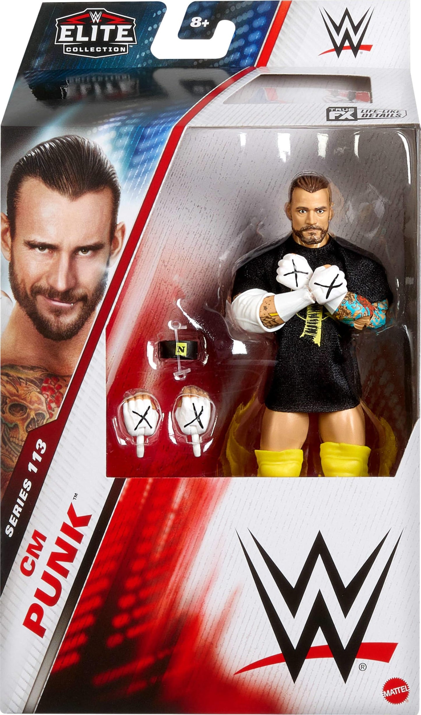 Mattel WWE Elite CM Punk Figure — 25-Point Articulation, Series 113