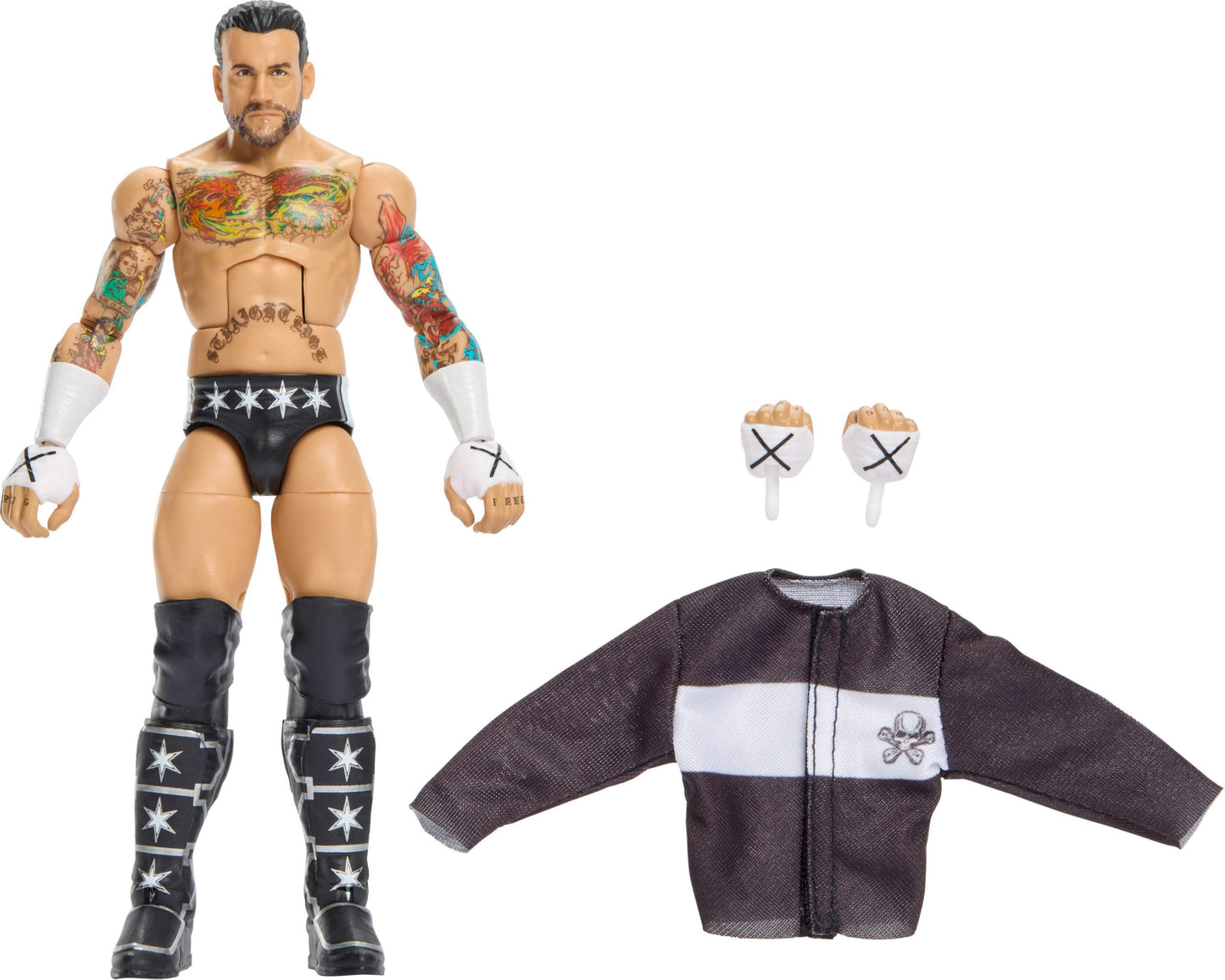 Mattel WWE Elite CM Punk Figure – 6-Inch Collectible with 25 Points of Articulation & Swappable Hands (Series 124)