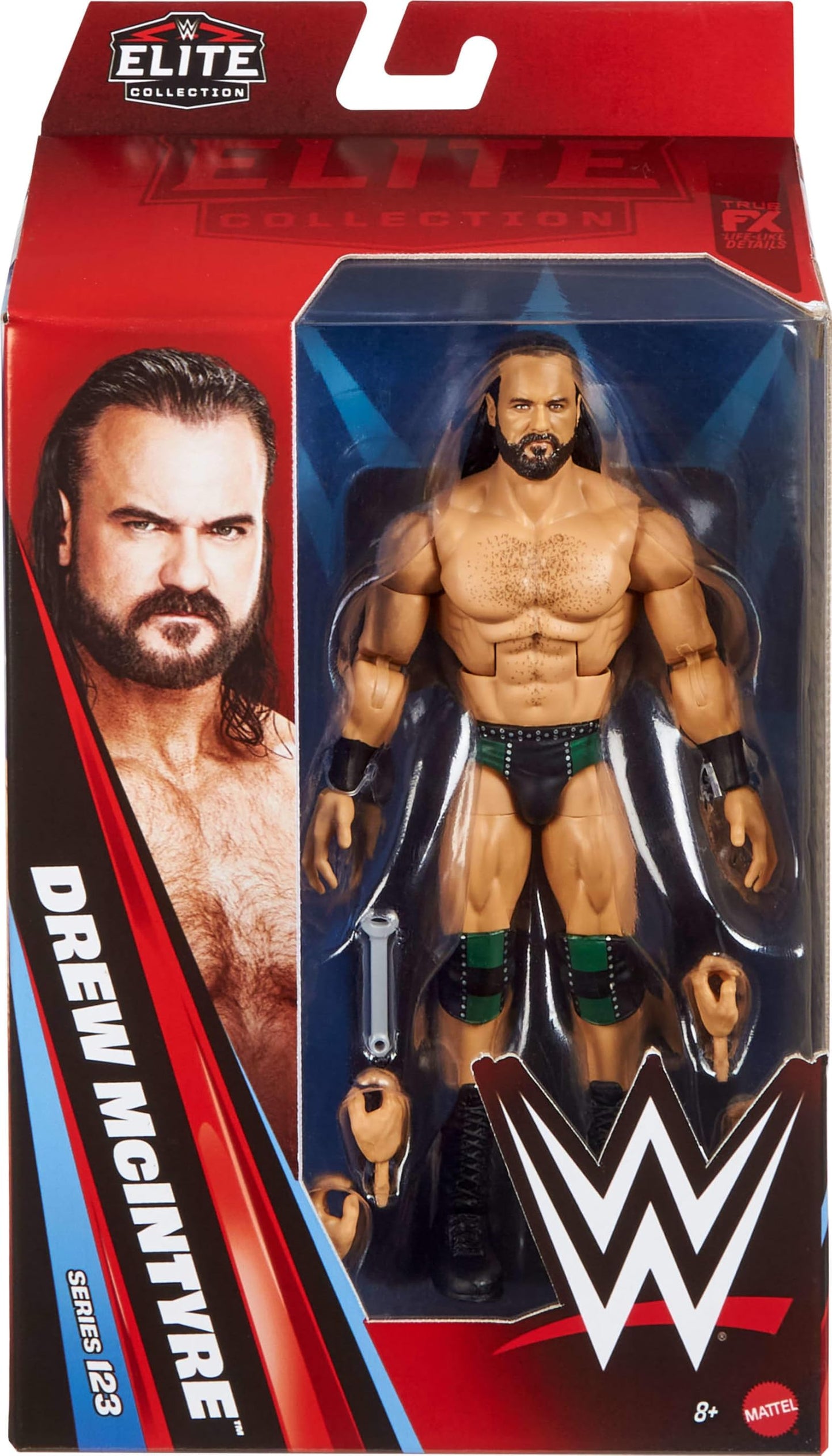 Mattel WWE Elite Drew McIntyre Figure – 6-Inch, 25 Points of Articulation, Swappable Hands, Series 123