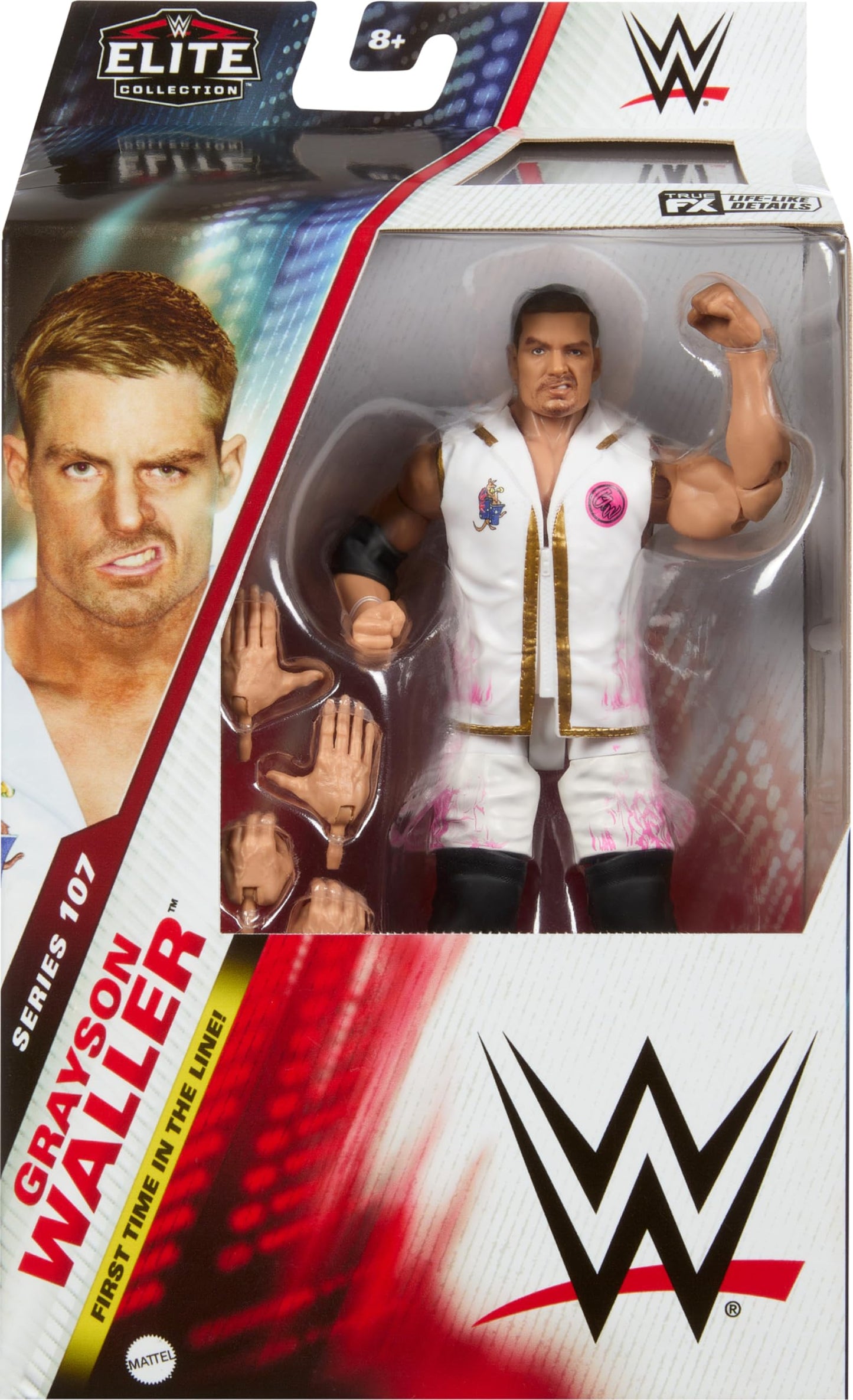Mattel WWE Elite Grayson Waller 6-Inch Action Figure – 25 Points of Articulation & Swappable Hands (Series #107)