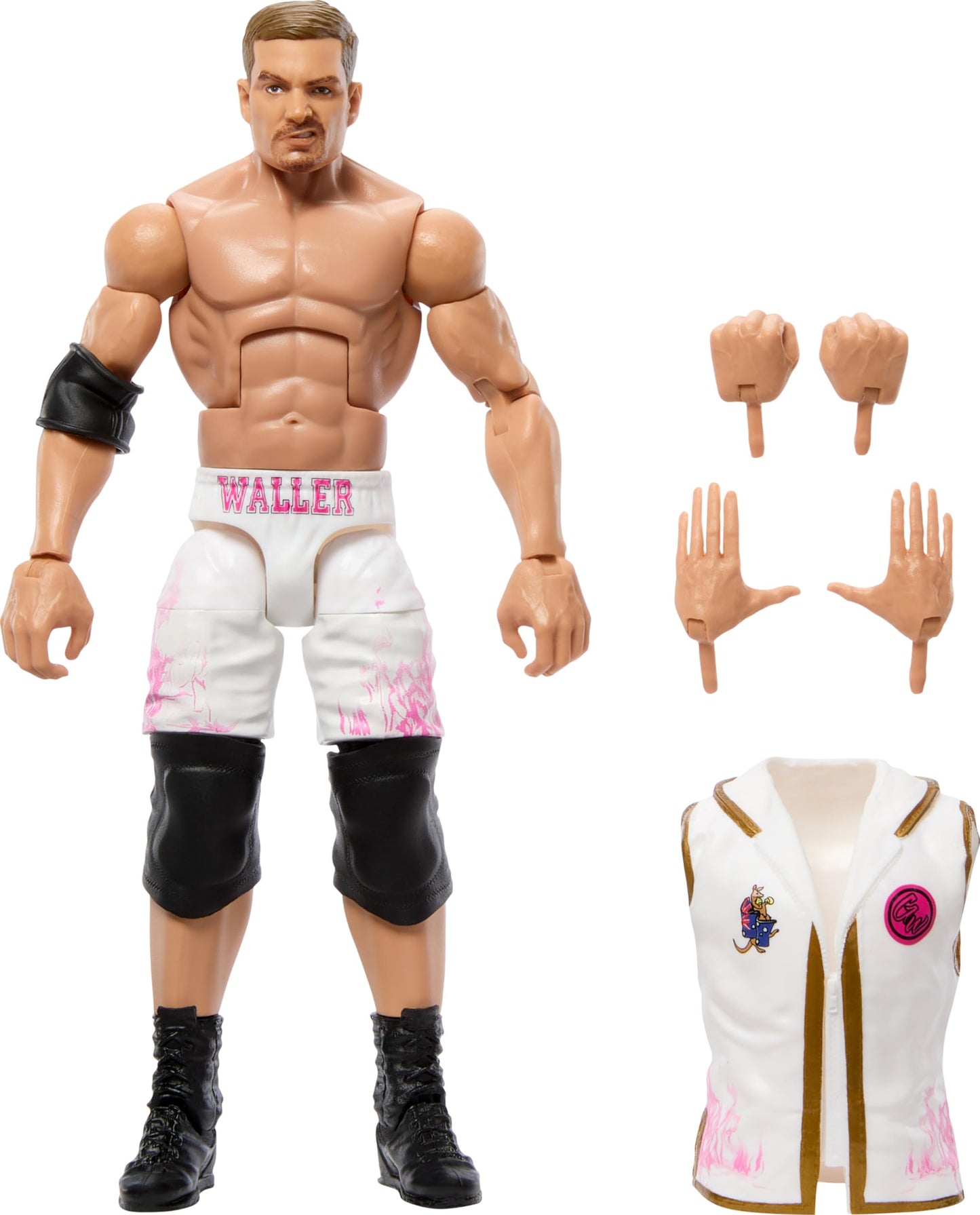 Mattel WWE Elite Grayson Waller 6-Inch Action Figure – 25 Points of Articulation & Swappable Hands (Series #107)
