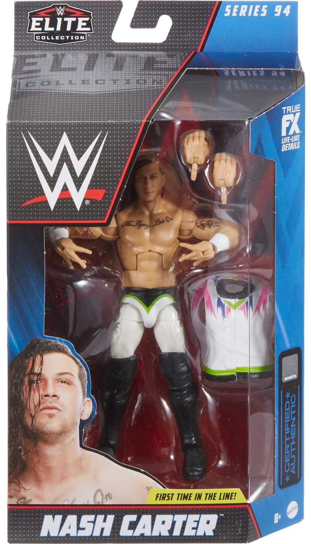 Mattel WWE Elite Nash Carter 6-Inch Action Figure – Series 94, 25 Points of Articulation