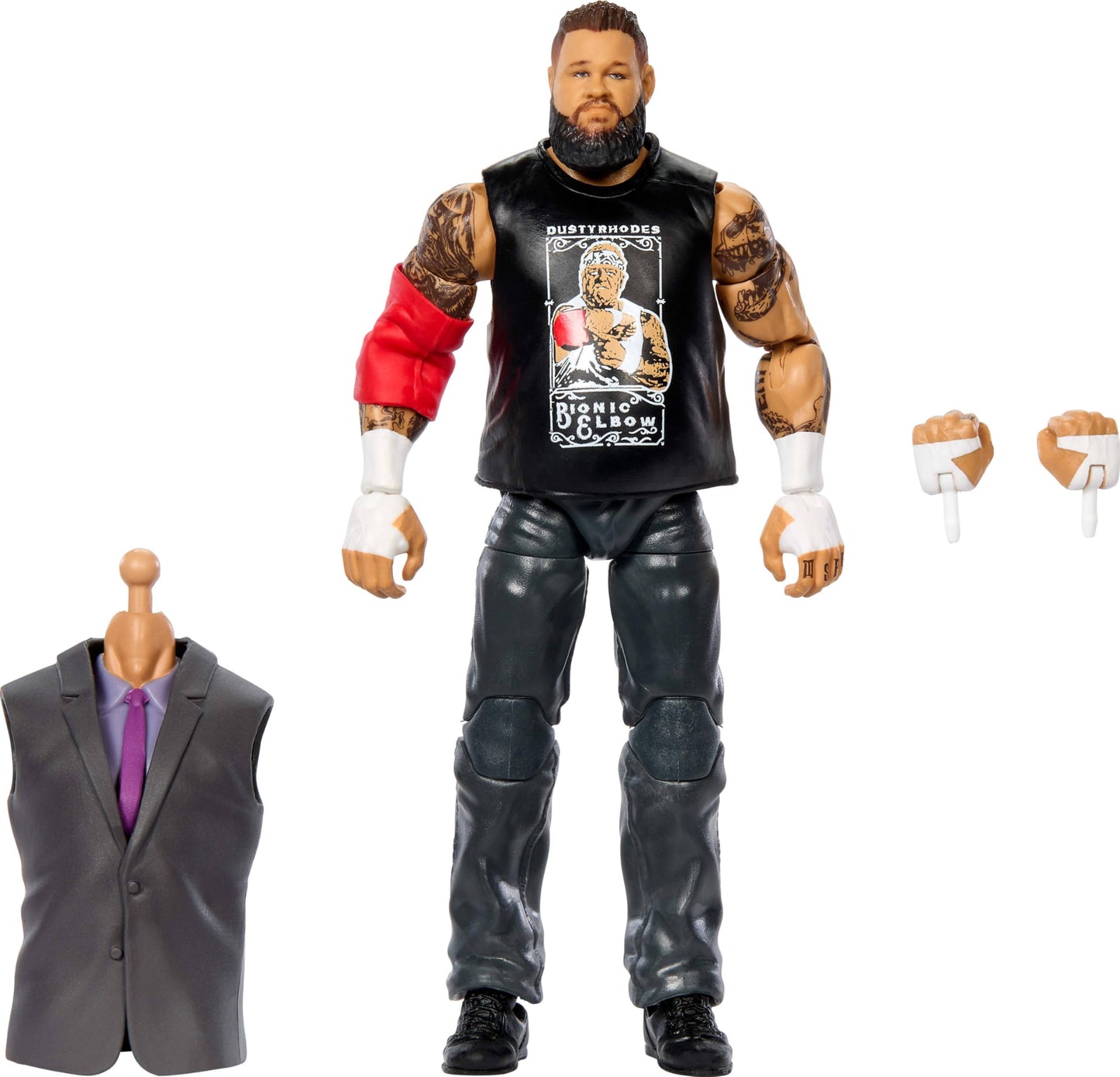Mattel WWE Elite Premium Live Event Kevin Owens Figure — Interchangeable Hands & Build-A-Figure Pieces