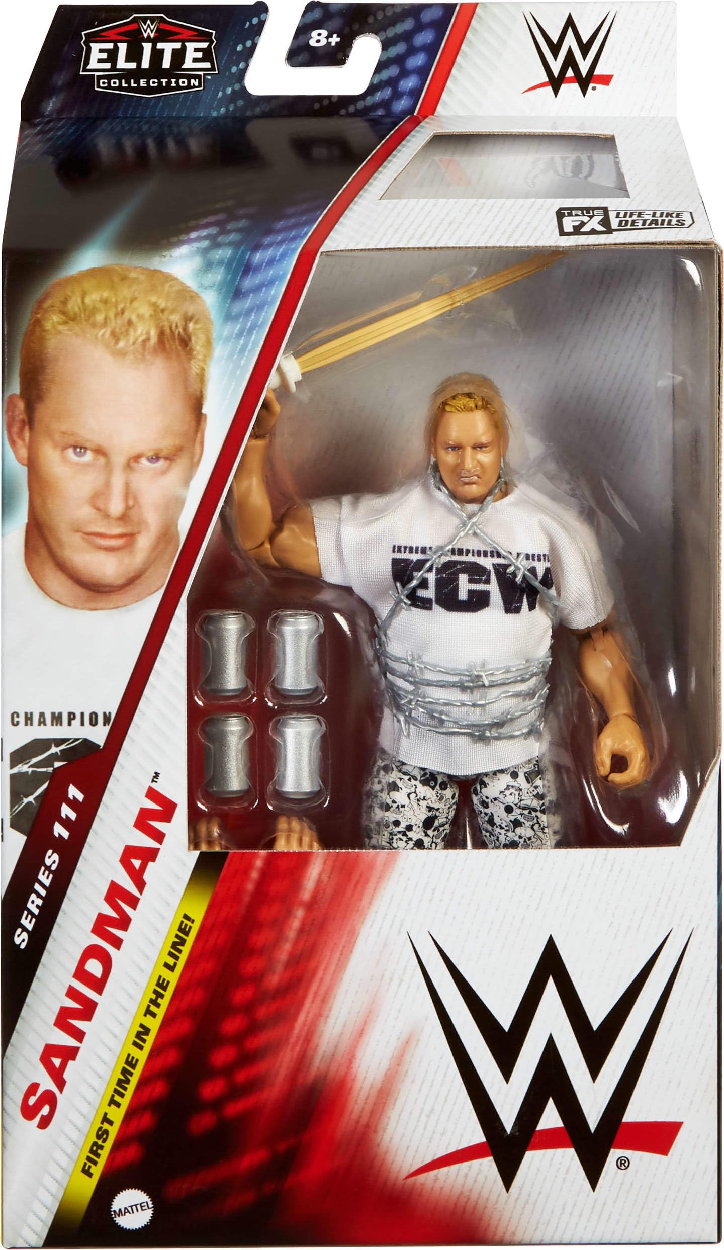 Mattel WWE Elite The Sandman Figure – 6-Inch, 25-Point Articulation, TrueFX Details & Swappable Hands