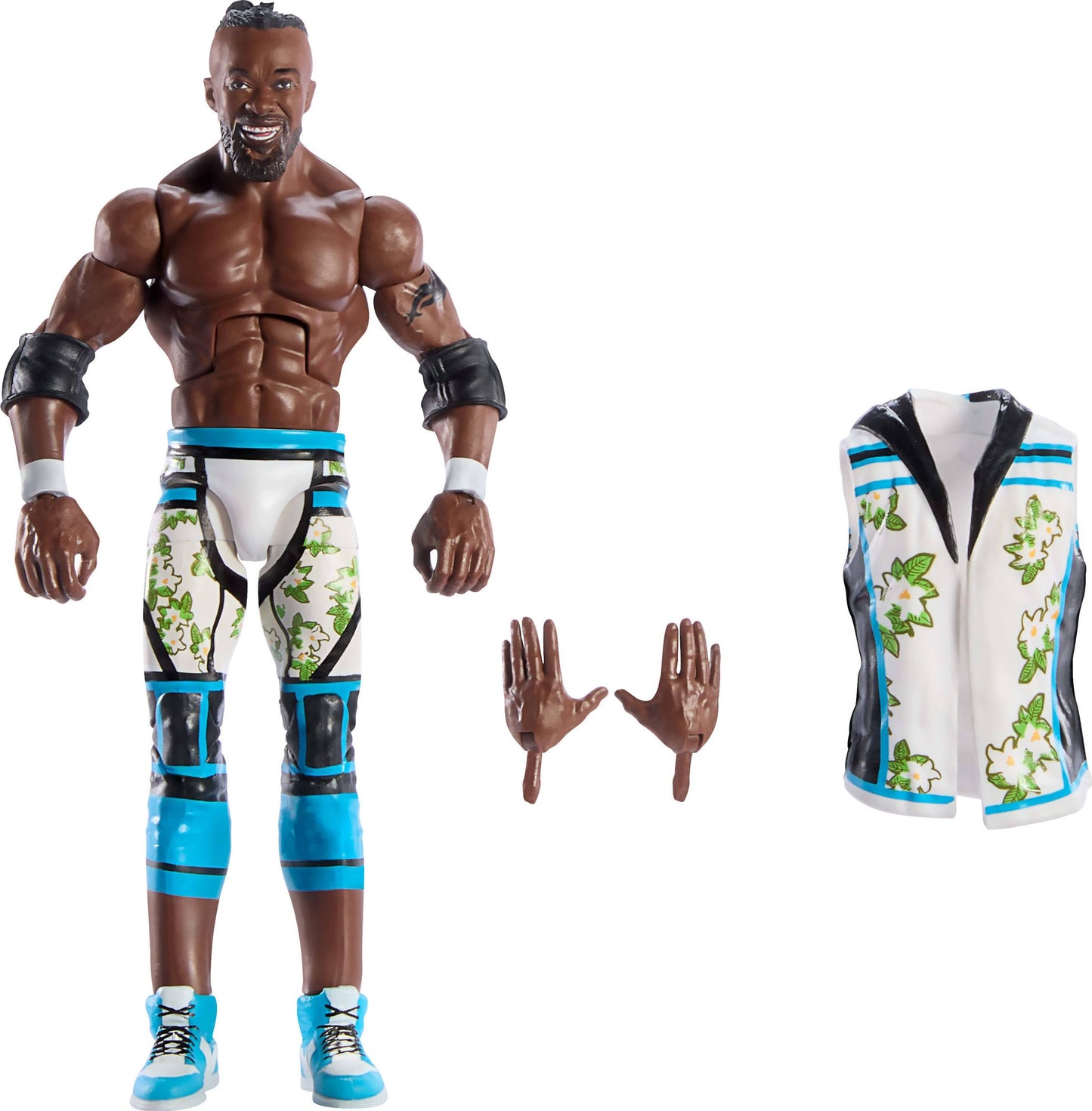 Mattel WWE Elite Series 113 Kofi Kingston Figure – 6-Inch, 25 Points of Articulation & Swappable Hands