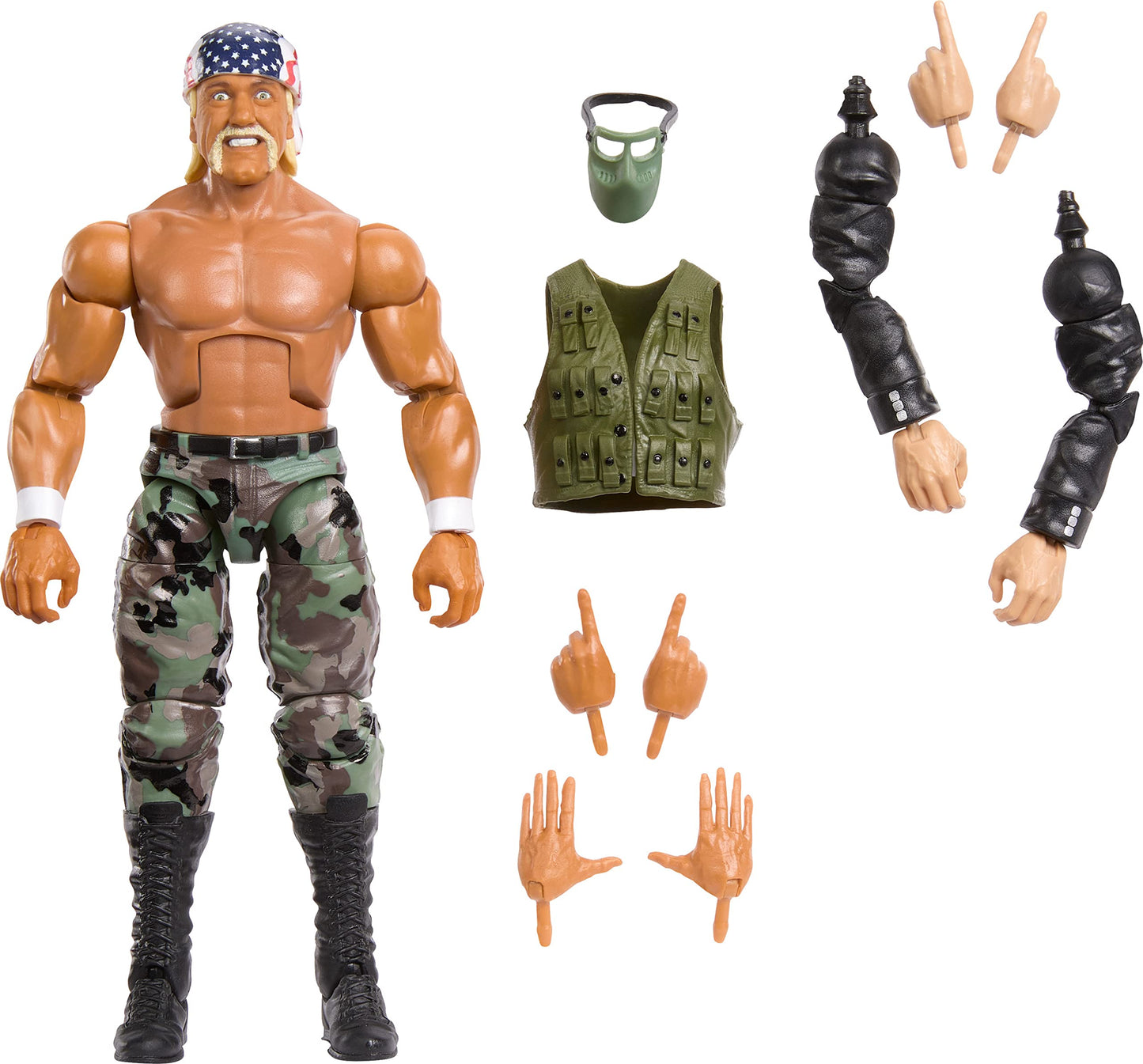 Mattel WWE Elite SummerSlam Hulk Hogan with Accessories & Mr. Perfect BAF Parts | 6-Inch Action Figure