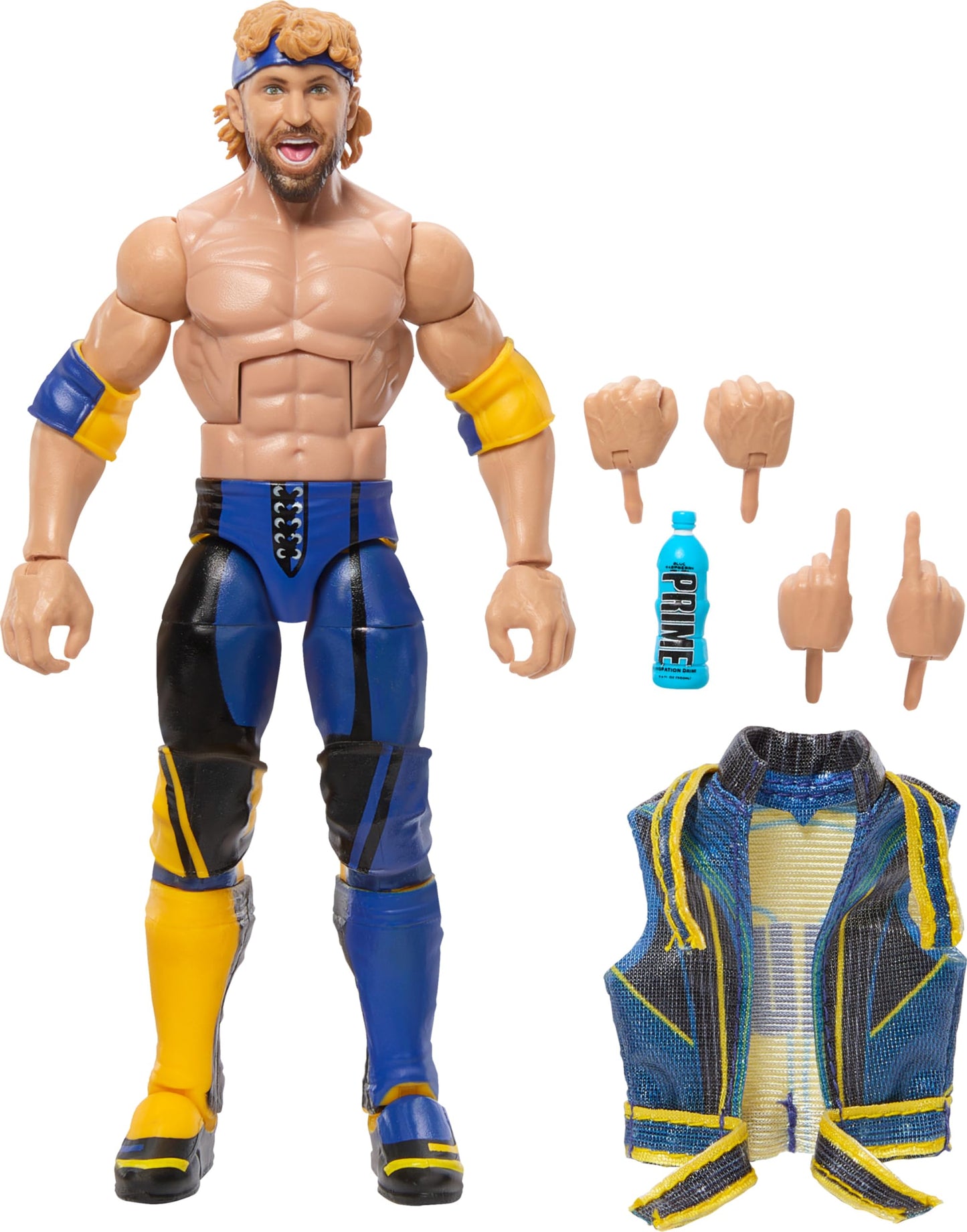 Mattel WWE Elite Top Picks Logan Paul 6-Inch Figure – 25 Articulation Points, Swappable Hands, Ring Gear