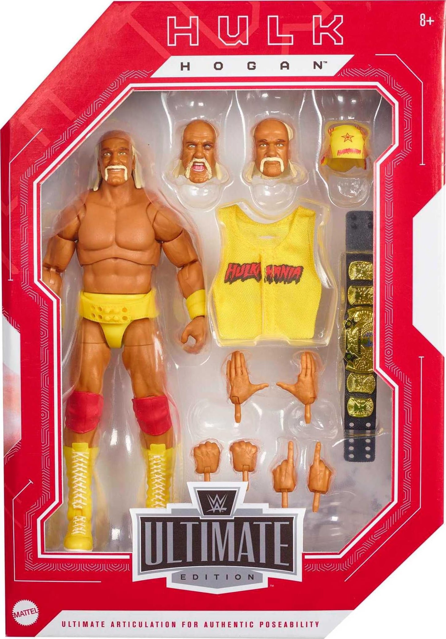 Mattel WWE Hulk Hogan Ultimate Edition Fan TakeOver Action Figure – 6-Inch, 30+ Points of Articulation, TrueFX Detail