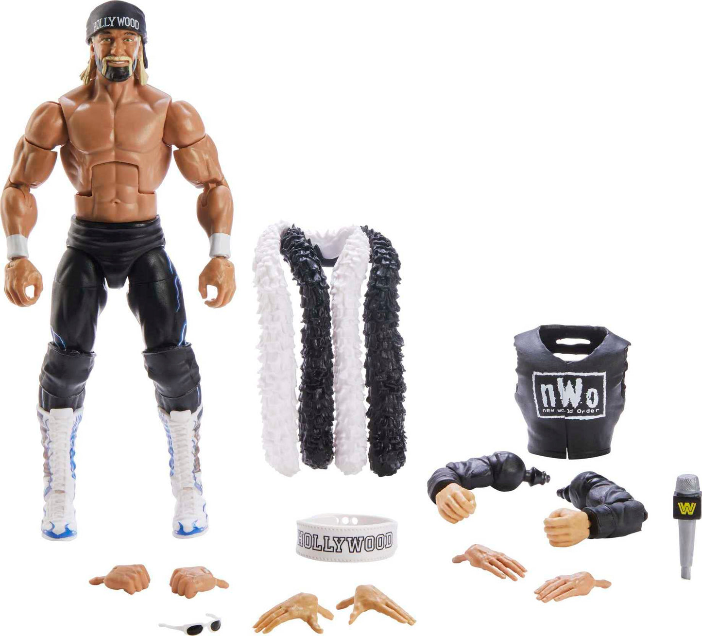 Mattel WWE Elite 6-Inch Hulk Hogan WrestleMania Figure with Accessory & Mean Gene Okerlund Build-A-Figure Parts
