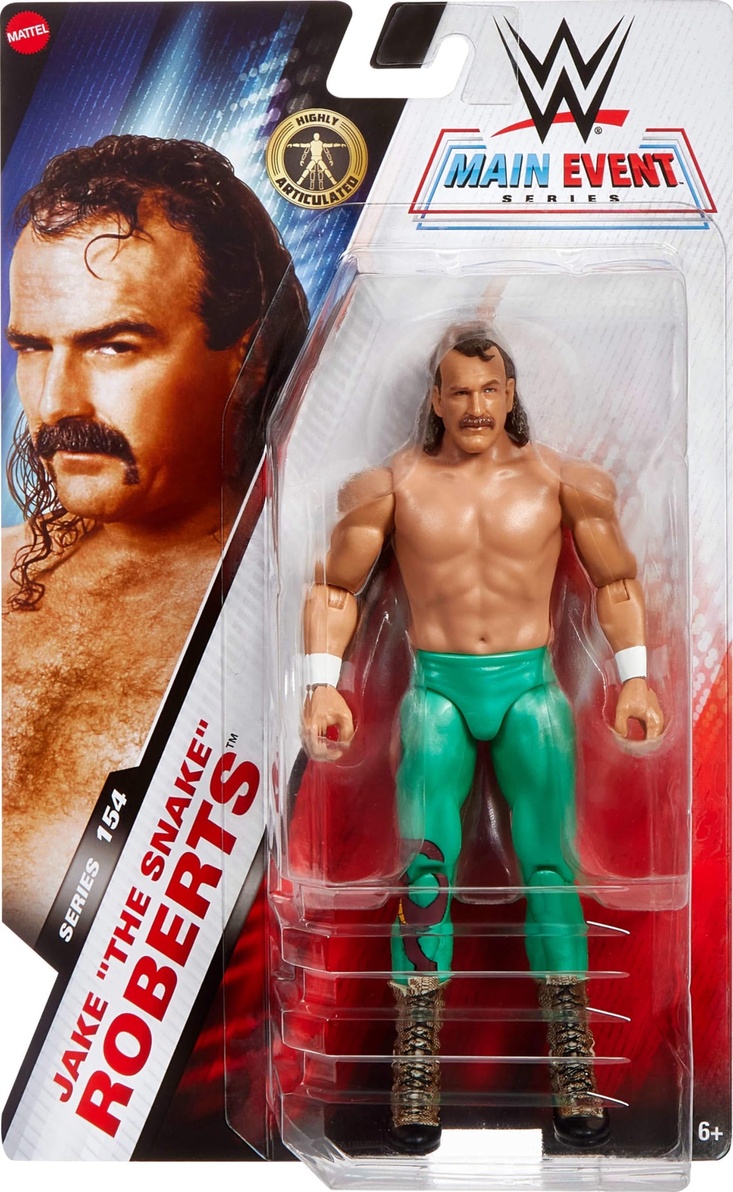 Mattel WWE Jake Roberts Action Figure – Main Event Series 154, 6-Inch