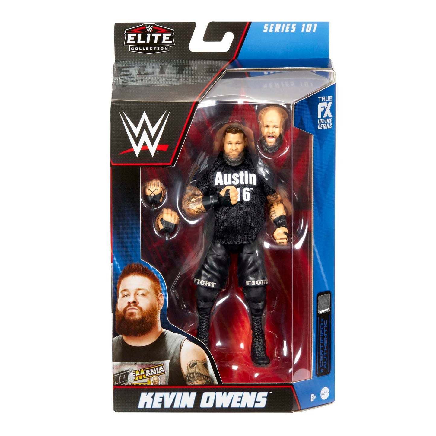 Mattel WWE Kevin Owens Elite Collection 6-Inch Action Figure | Deluxe Articulation & TrueFX Detailing