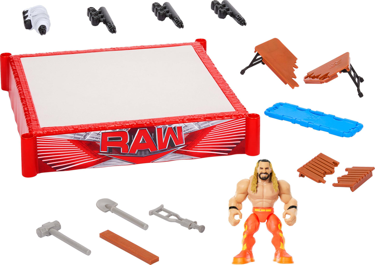 Mattel WWE Knuckle Crunchers Rebound Ring Playset with Seth Rollins Figure