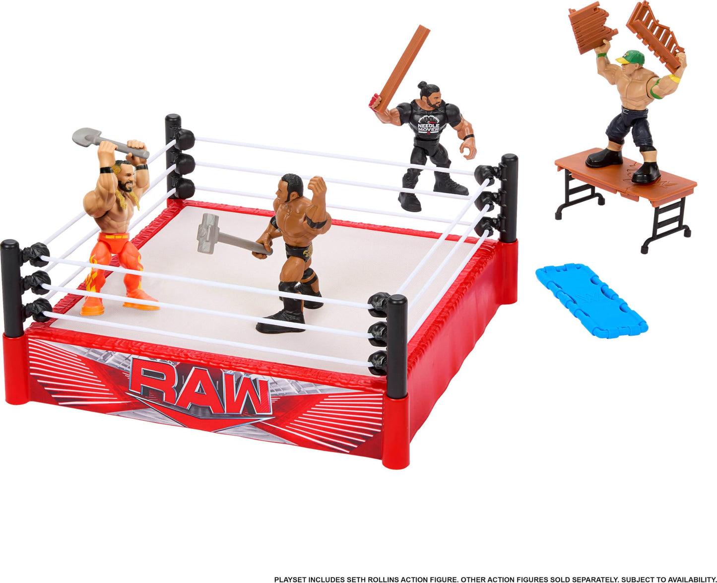 Mattel WWE Knuckle Crunchers Rebound Ring Playset with Seth Rollins Figure