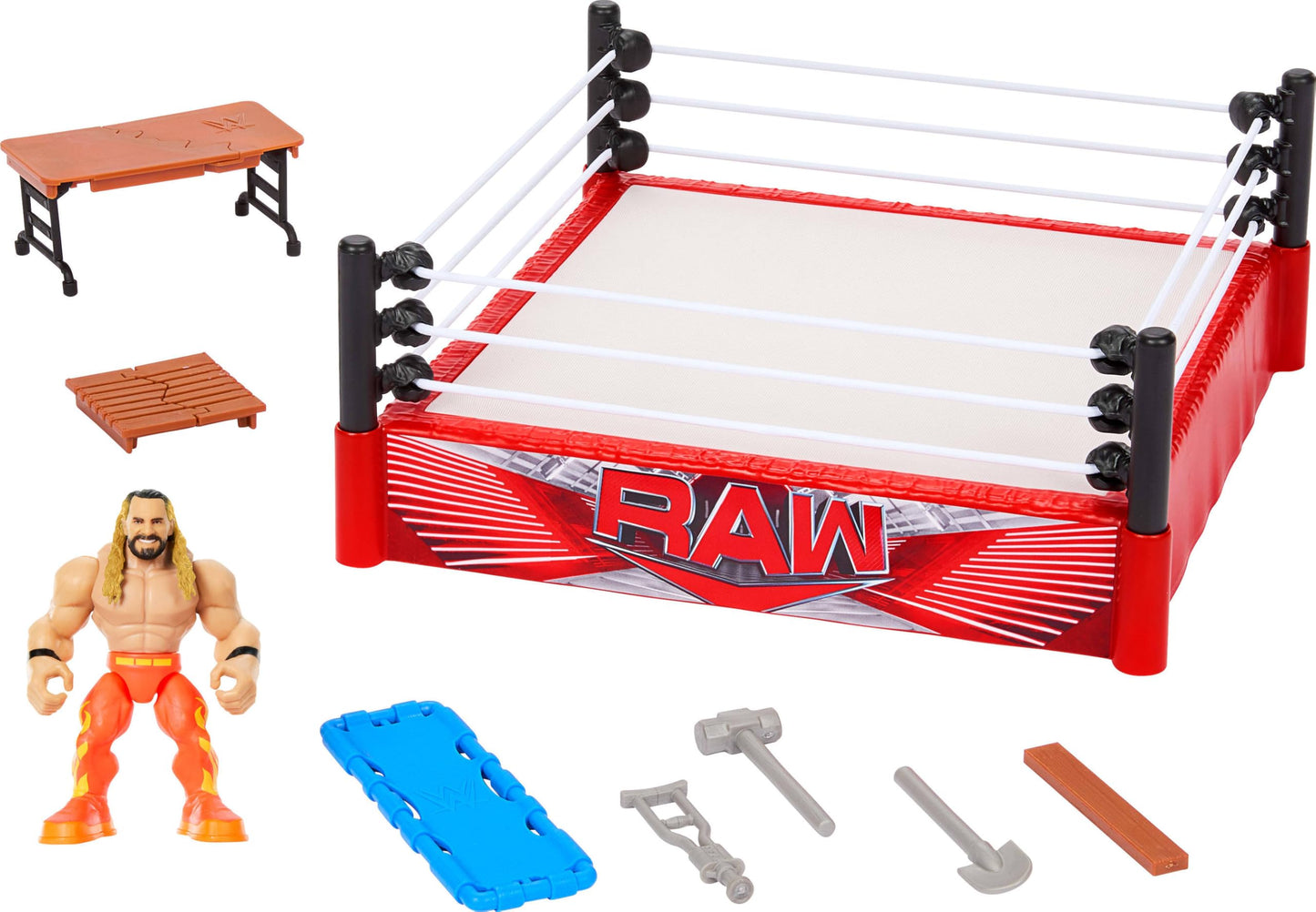 Mattel WWE Knuckle Crunchers Rebound Ring Playset with Seth Rollins Figure