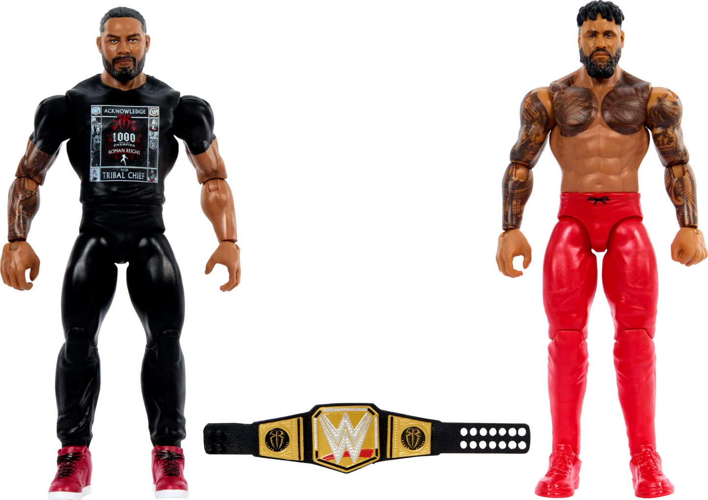 Mattel WWE Main Event Championship Showdown 2-Pack: Roman Reigns vs Jey USO – 6-Inch Action Figures