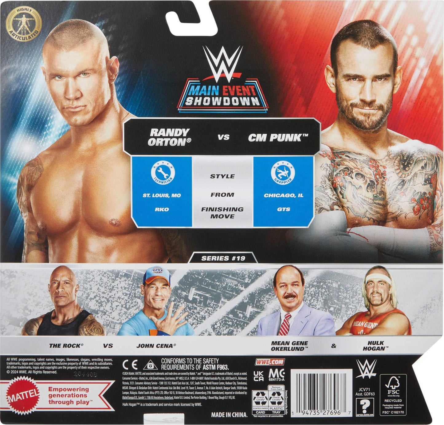 Mattel WWE Main Event Championship Showdown 2-Pack CM Punk vs Randy Orton – 6-Inch Figures