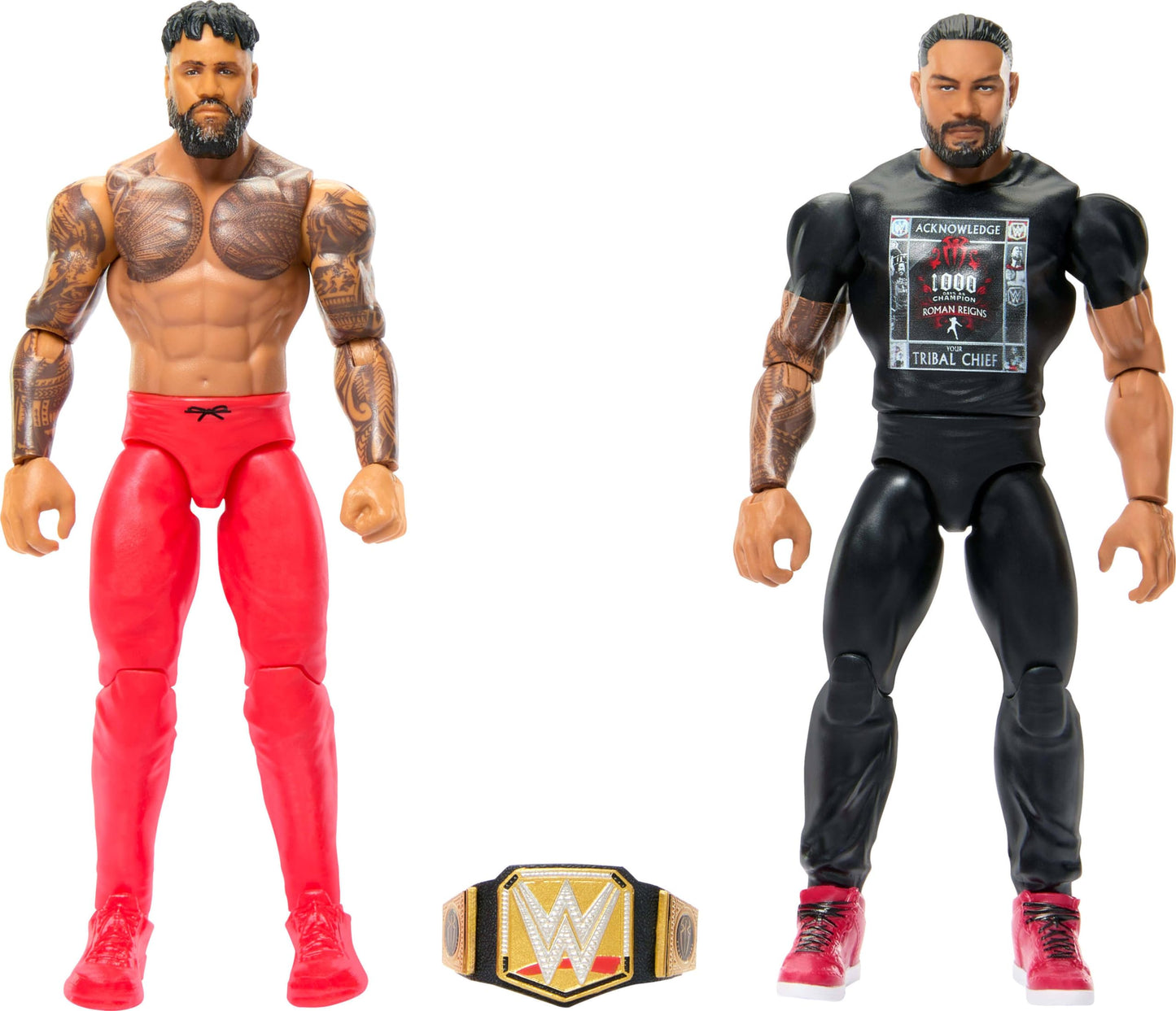 Mattel WWE Main Event Championship Showdown 2-Pack: Roman Reigns vs Jey USO – 6-Inch Action Figures
