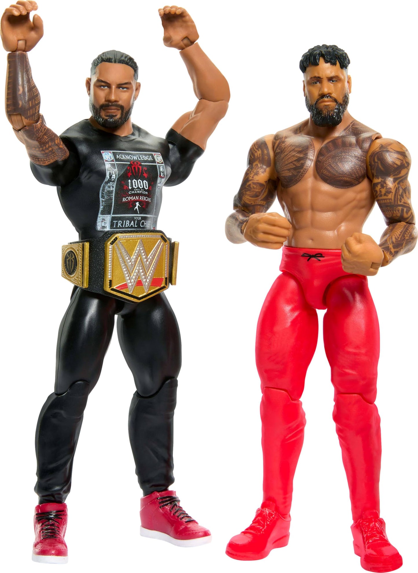 Mattel WWE Main Event Championship Showdown 2-Pack: Roman Reigns vs Jey USO – 6-Inch Action Figures