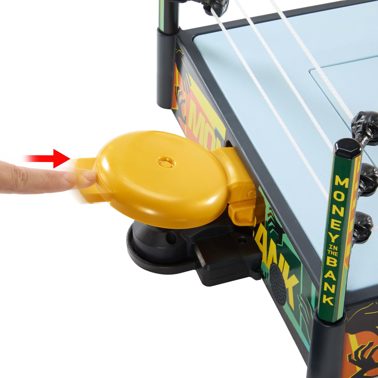 Mattel WWE Money in the Bank Cash-In Ring Playset – 13-Inch x 20-Inch, 2 Modes, 40+ Sounds, Launcher Crane & Ladders