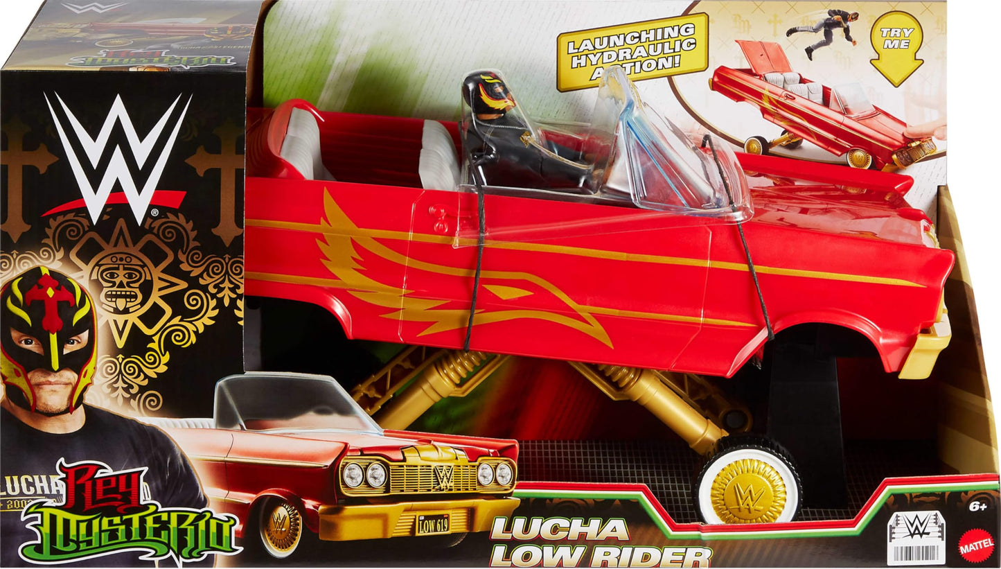 Mattel WWE Rey Mysterio Main Event Figure & Lucha Low Rider — Launching Action & Hydraulics