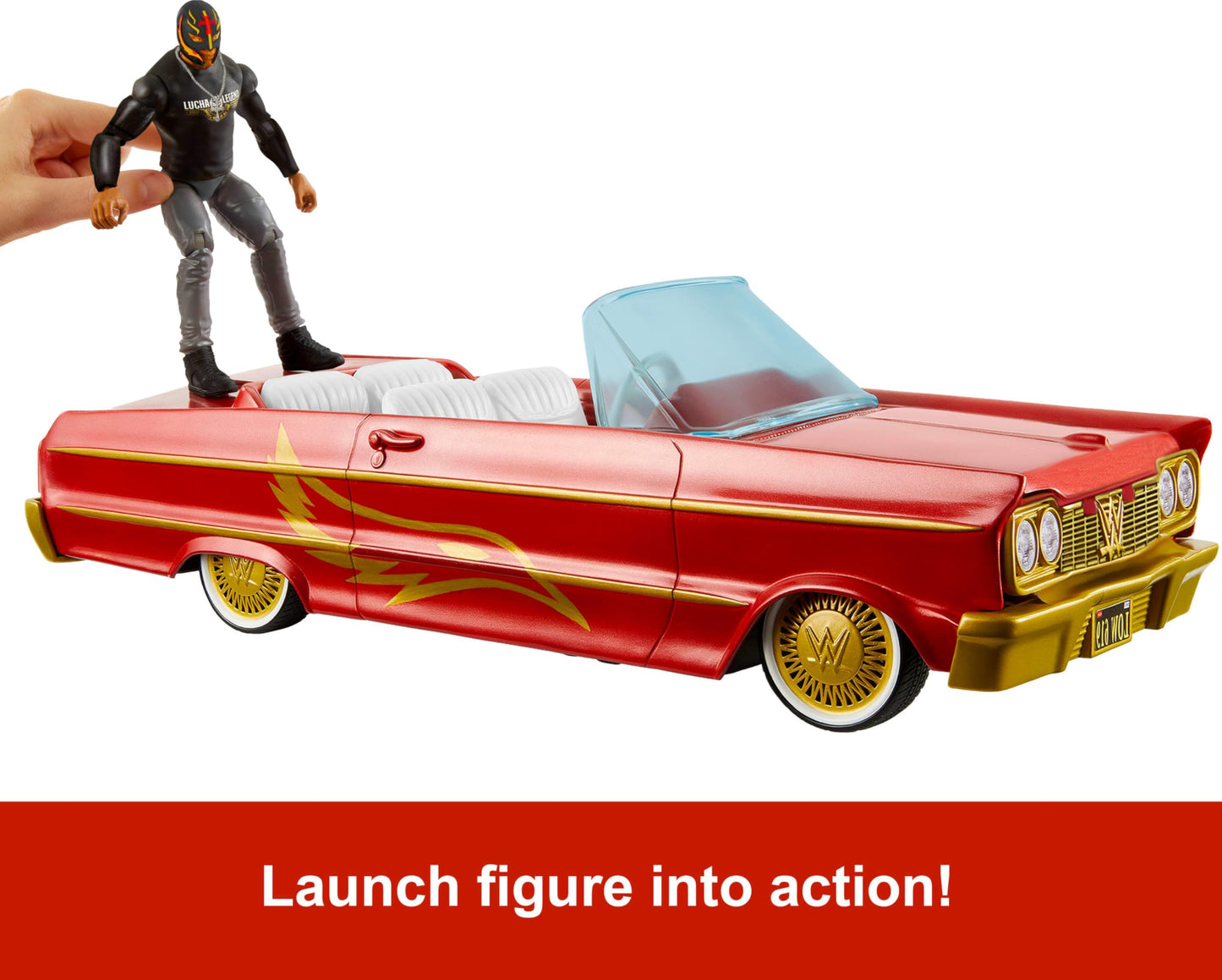 Mattel WWE Rey Mysterio Main Event Figure & Lucha Low Rider — Launching Action & Hydraulics