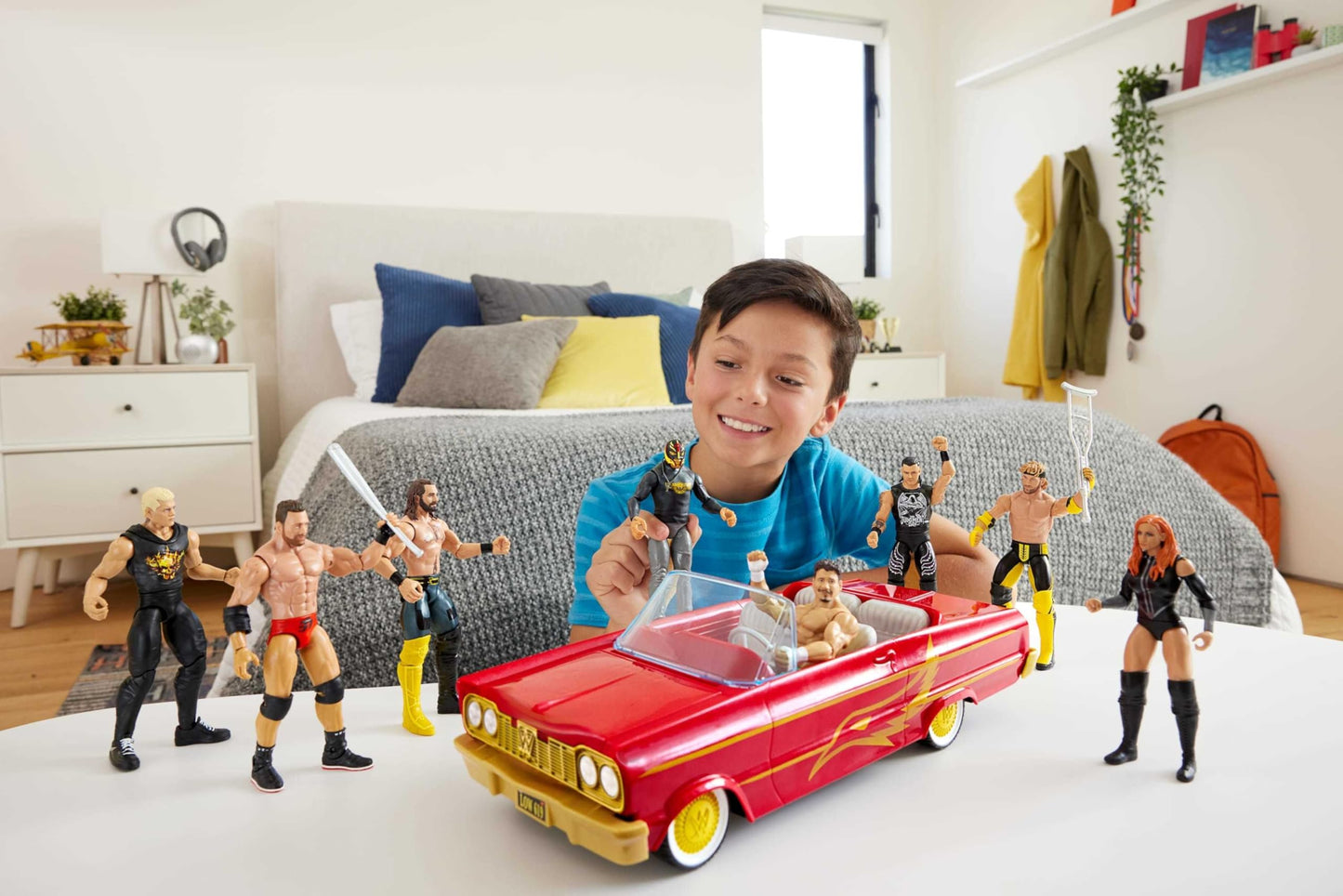 Mattel WWE Rey Mysterio Main Event Figure & Lucha Low Rider — Launching Action & Hydraulics