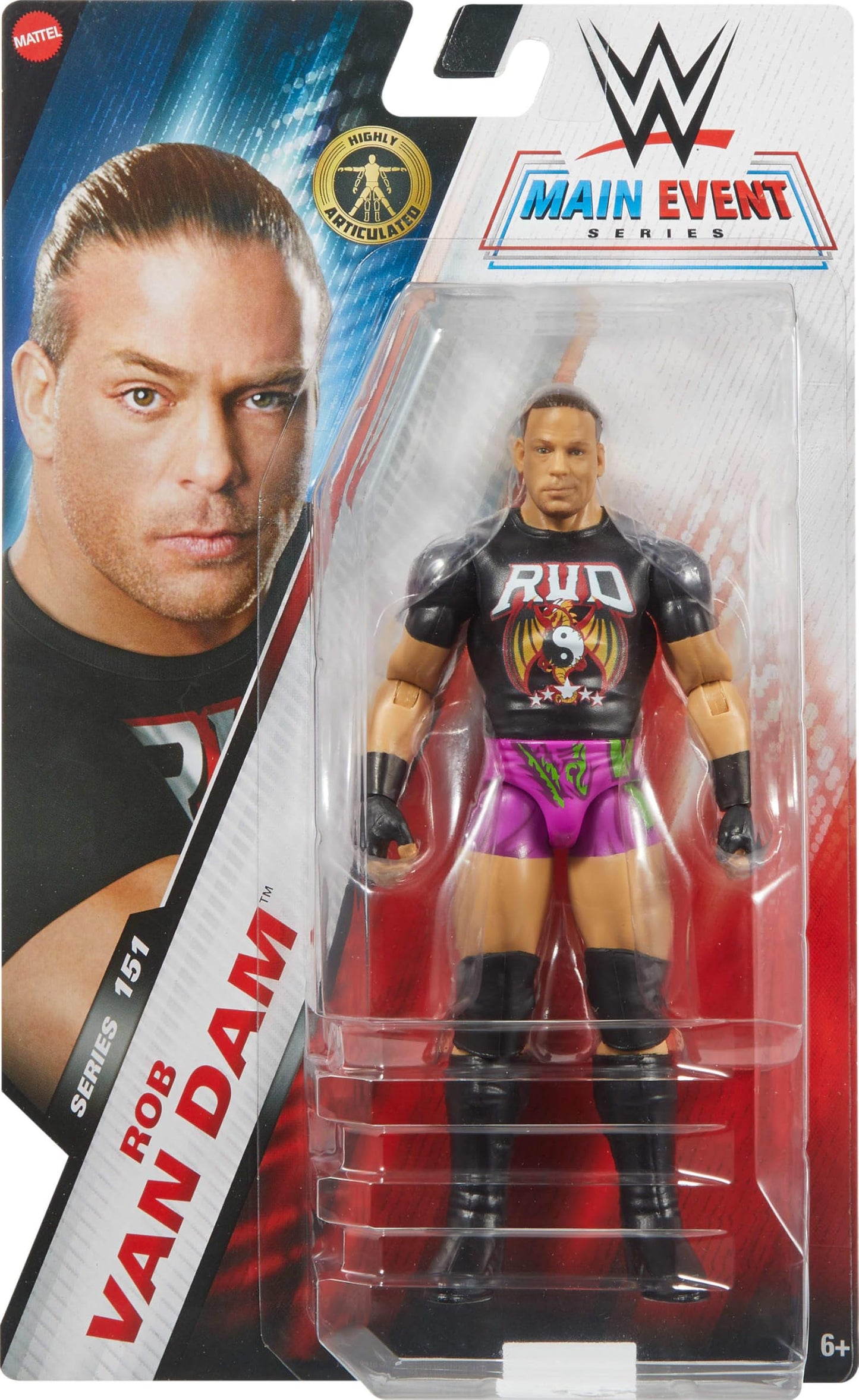 Mattel WWE Rob Van Dam Action Figure – Main Event Series #151, 6-Inch, 10-Point Articulation