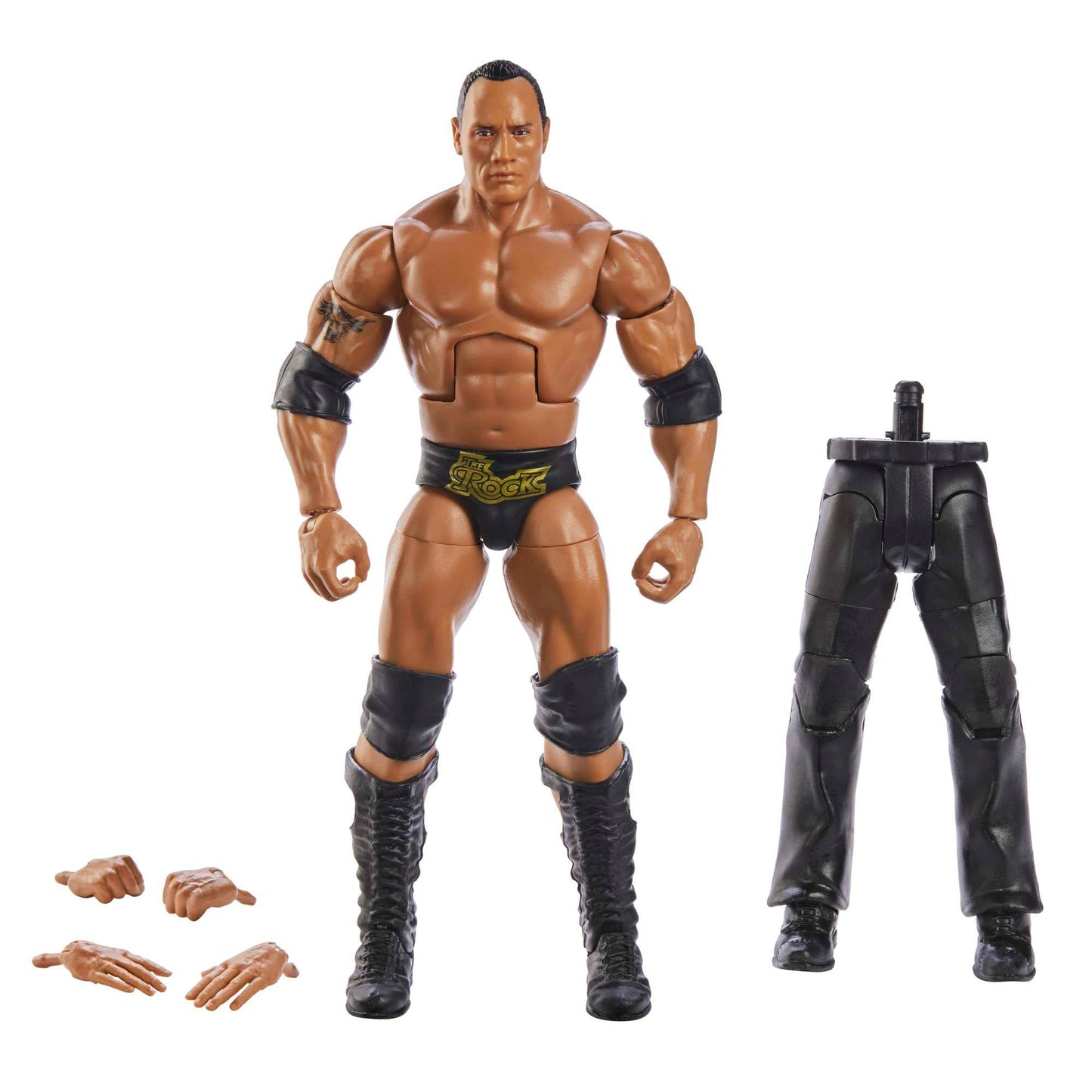 Mattel WWE The Rock WrestleMania Elite 6-Inch Figure with Accessory & Mean Gene Okerlund BAF Parts